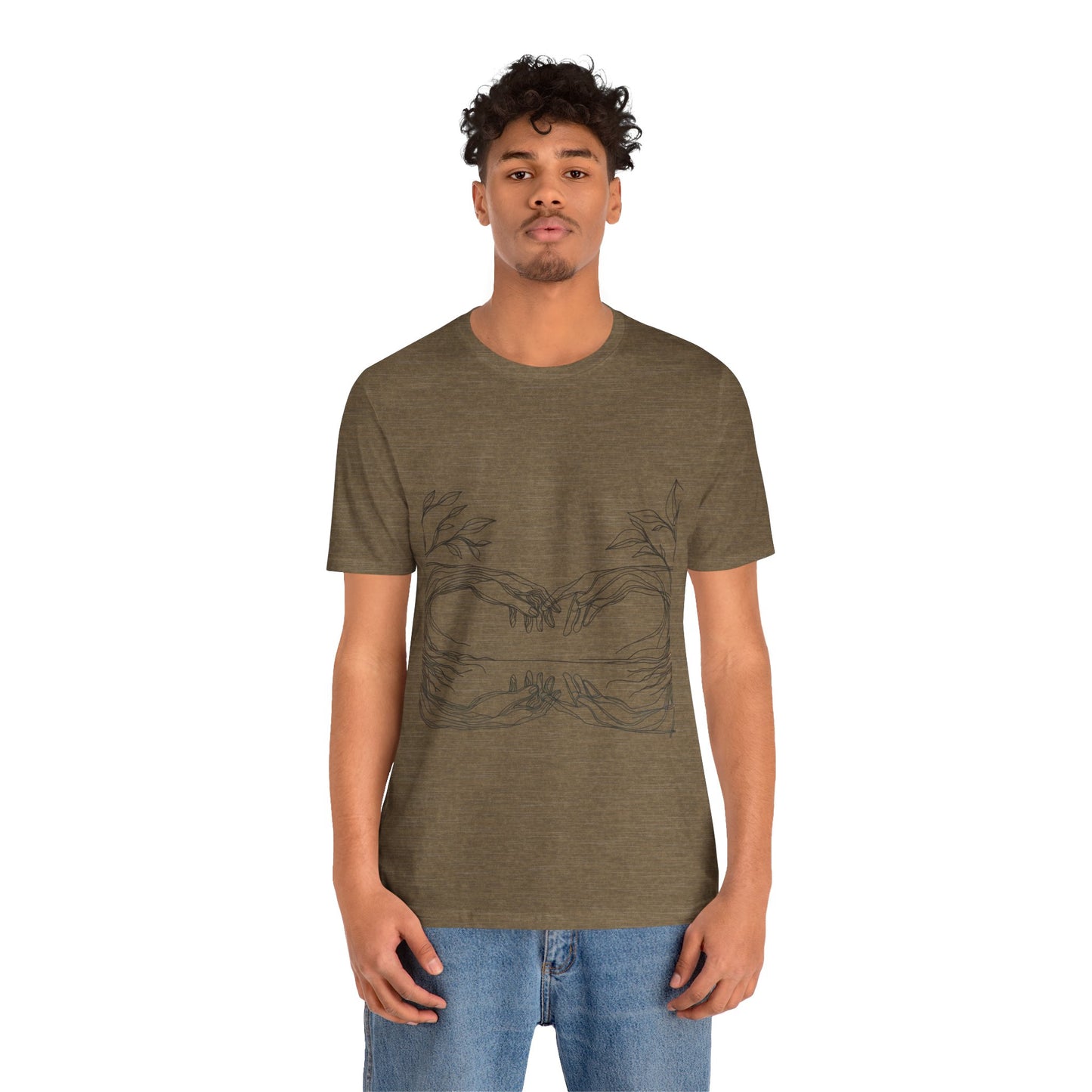 Artistic Hands Unisex Jersey Tee - Perfect Gift for Art Lovers, Casual Wear, Nature Lovers, Birthdays, Housewarming