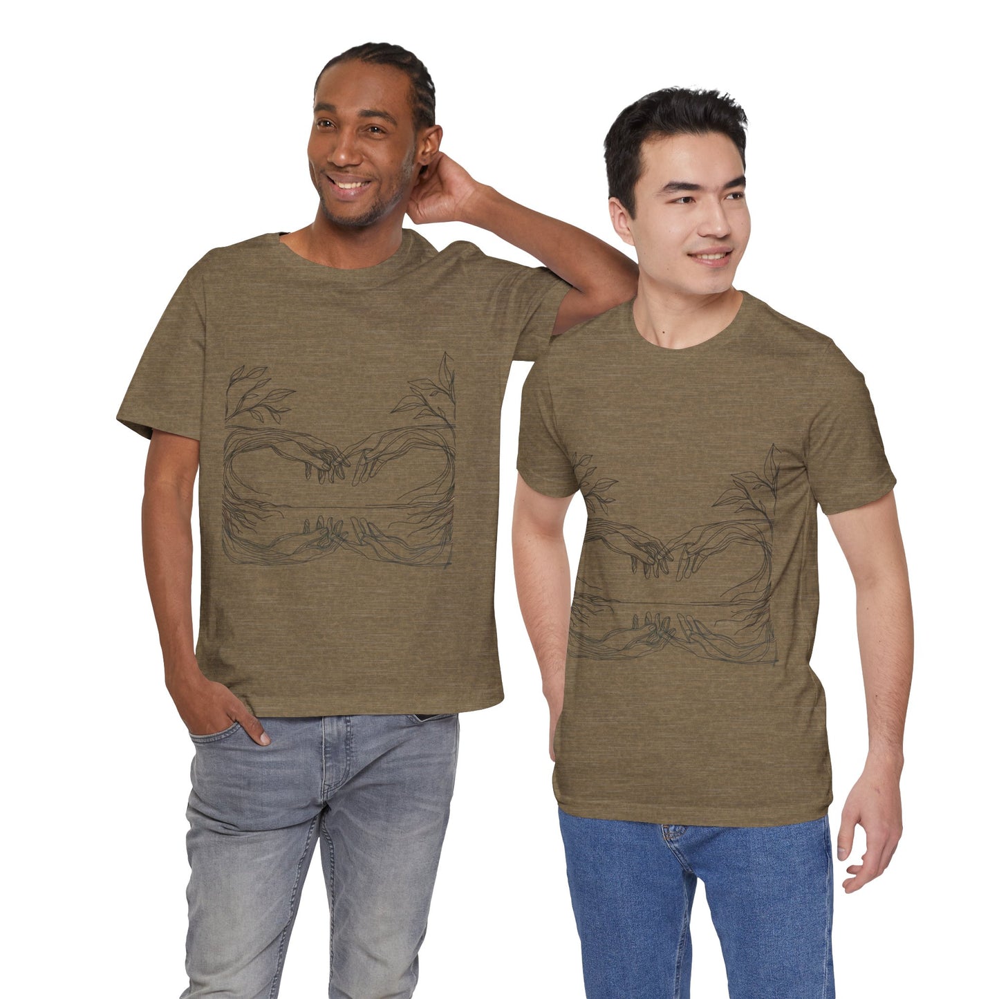 Artistic Hands Unisex Jersey Tee - Perfect Gift for Art Lovers, Casual Wear, Nature Lovers, Birthdays, Housewarming