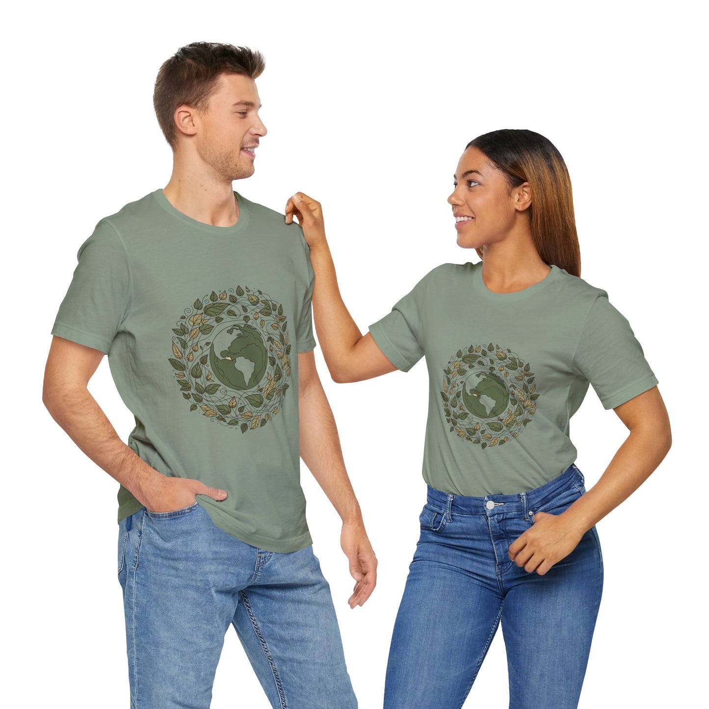 Earth in Bloom Tee – Minimalist One-Line Planet Wrapped in Vines | Arte Vert Designs