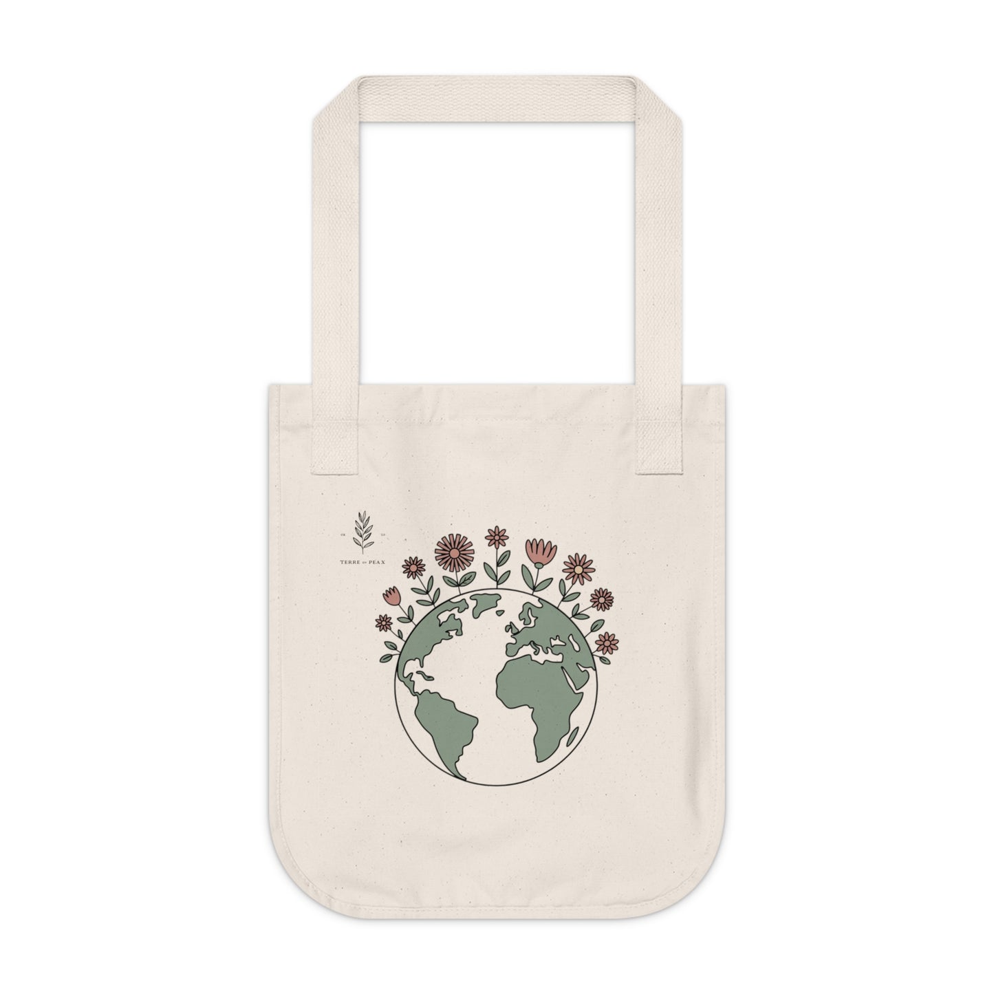 ArteVert Organic Canvas Tote - Floral Earth Design for Nature Lovers
