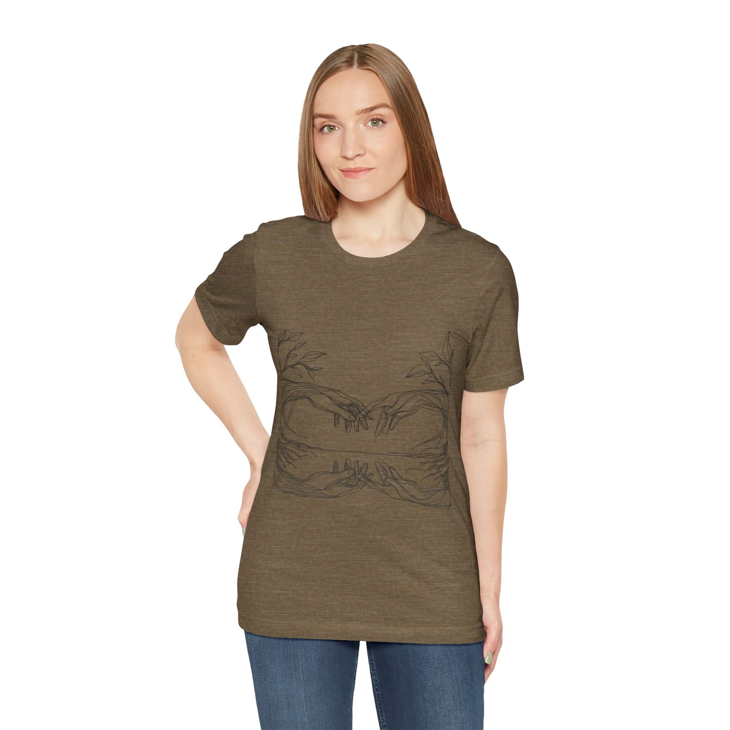 Artistic Hands Unisex Jersey Tee - Perfect Gift for Art Lovers, Casual Wear, Nature Lovers, Birthdays, Housewarming