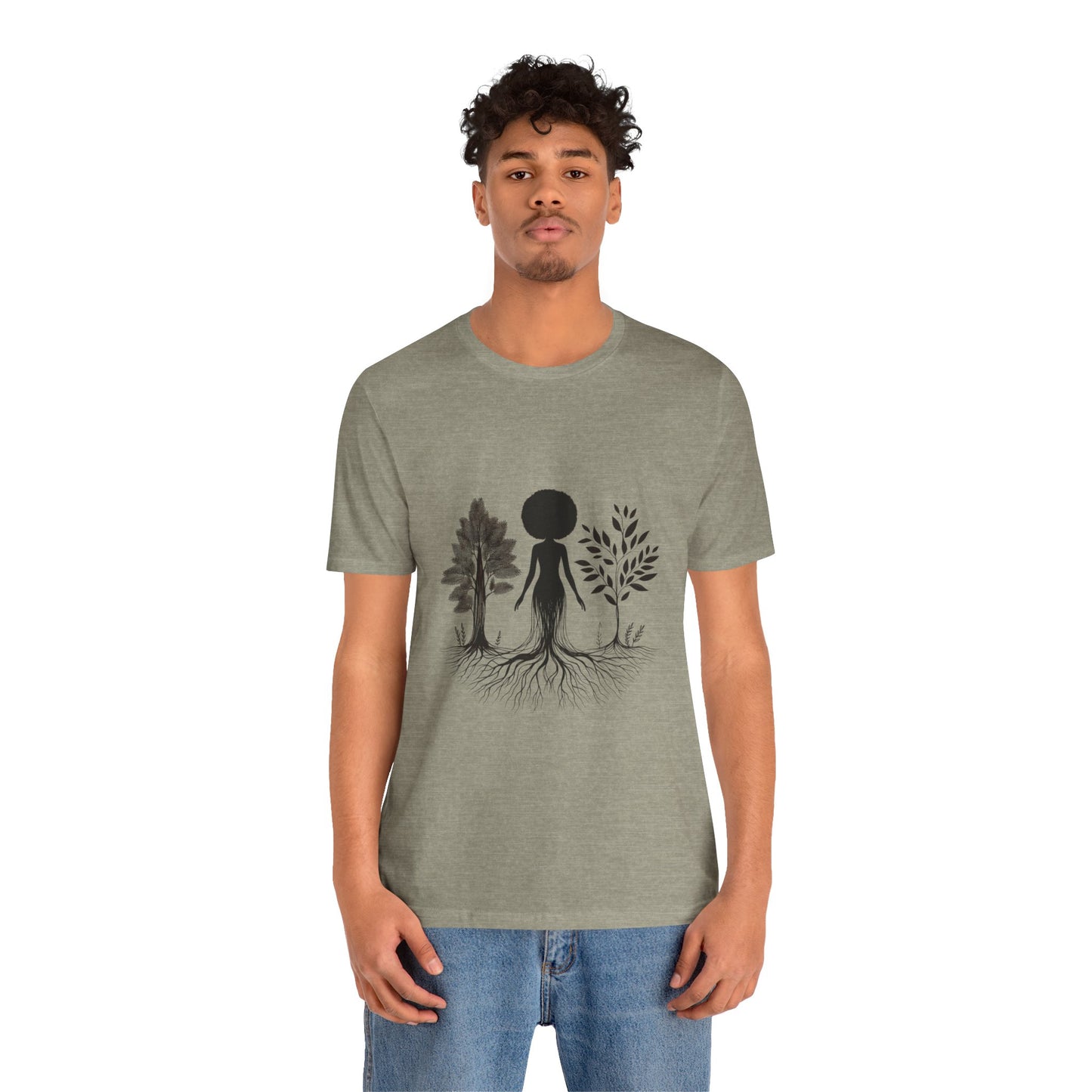Grounded Soul Shirt – Abstract One-Line Nude with Tree Roots | Arte Vert Designs