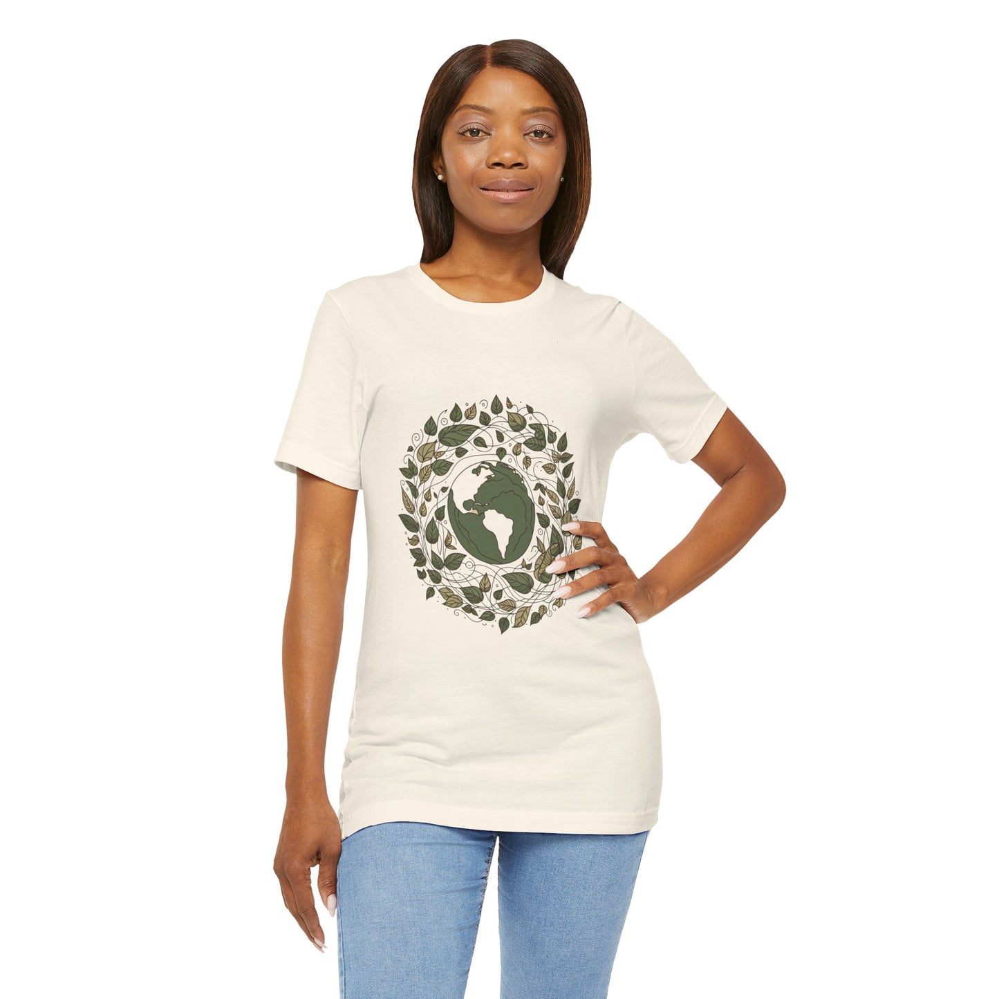 Earth in Bloom Tee – Minimalist One-Line Planet Wrapped in Vines | Arte Vert Designs