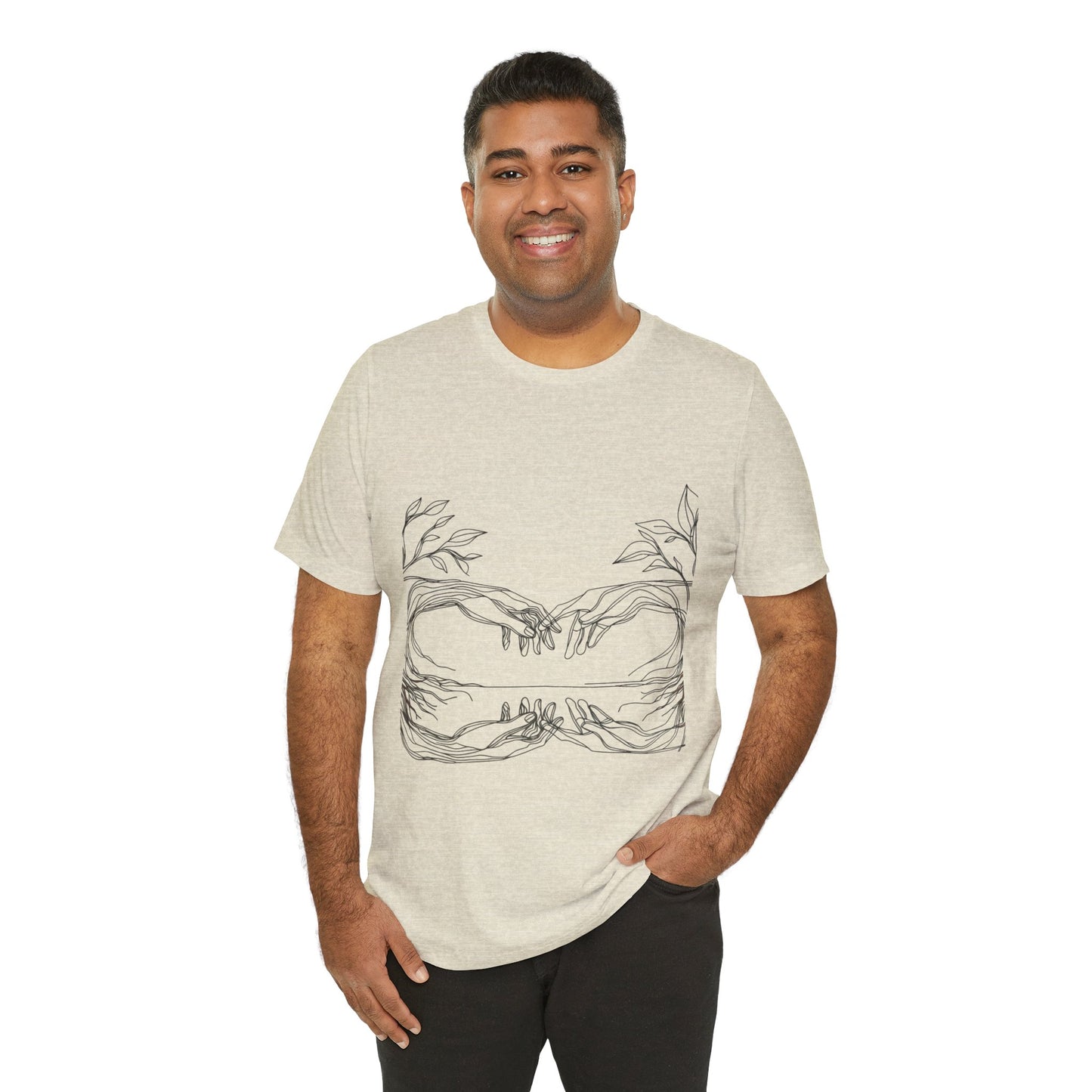 Artistic Hands Unisex Jersey Tee - Perfect Gift for Art Lovers, Casual Wear, Nature Lovers, Birthdays, Housewarming
