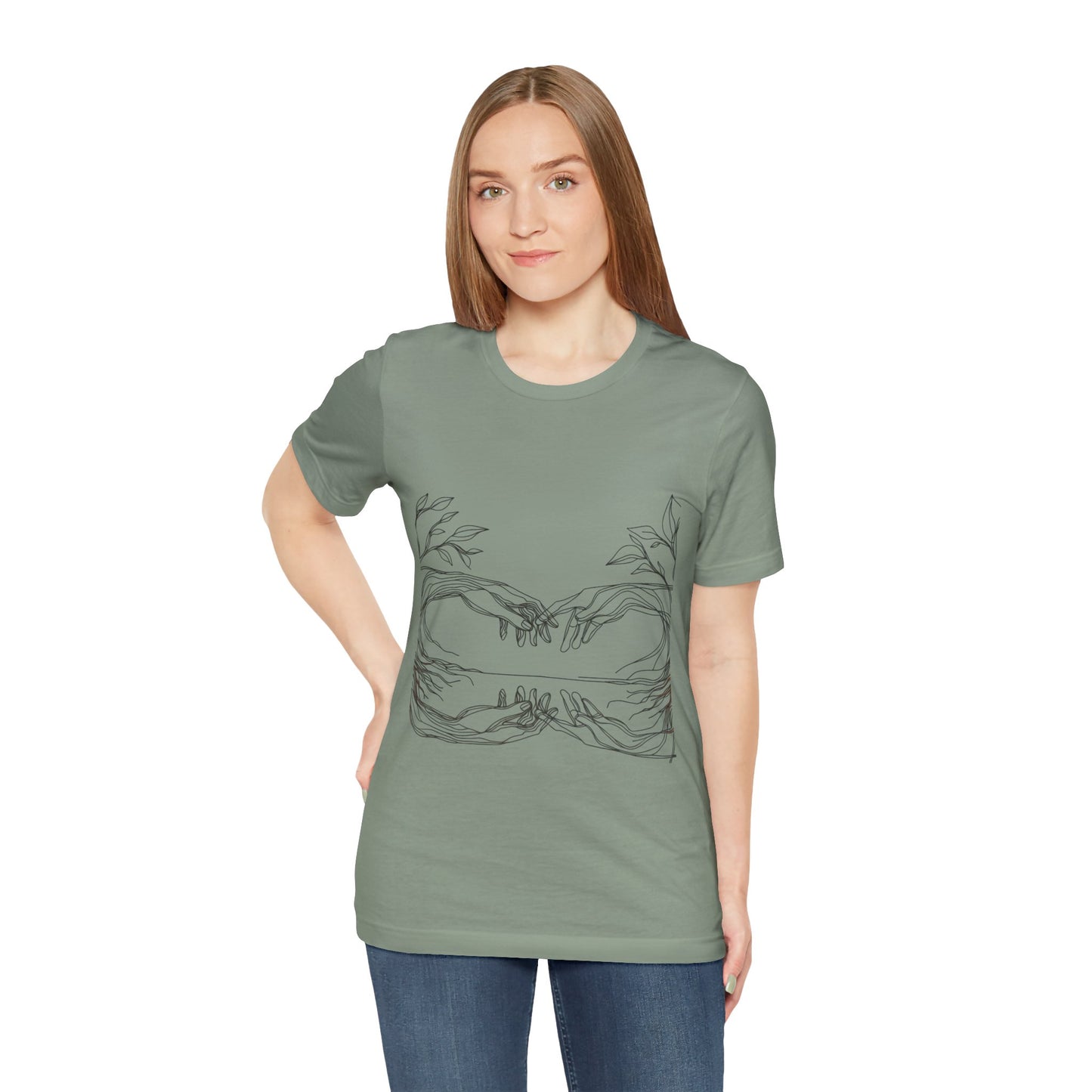 Artistic Hands Unisex Jersey Tee - Perfect Gift for Art Lovers, Casual Wear, Nature Lovers, Birthdays, Housewarming