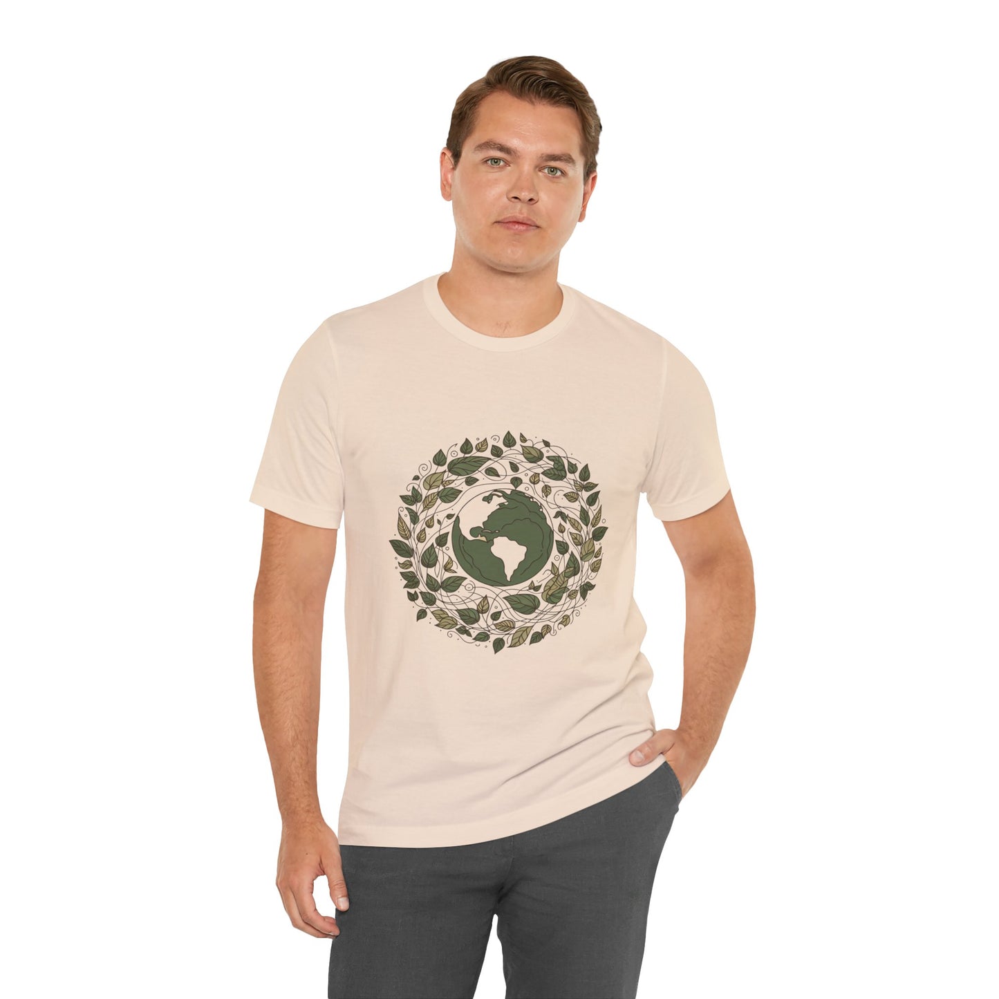 Earth in Bloom Tee – Minimalist One-Line Planet Wrapped in Vines | Arte Vert Designs