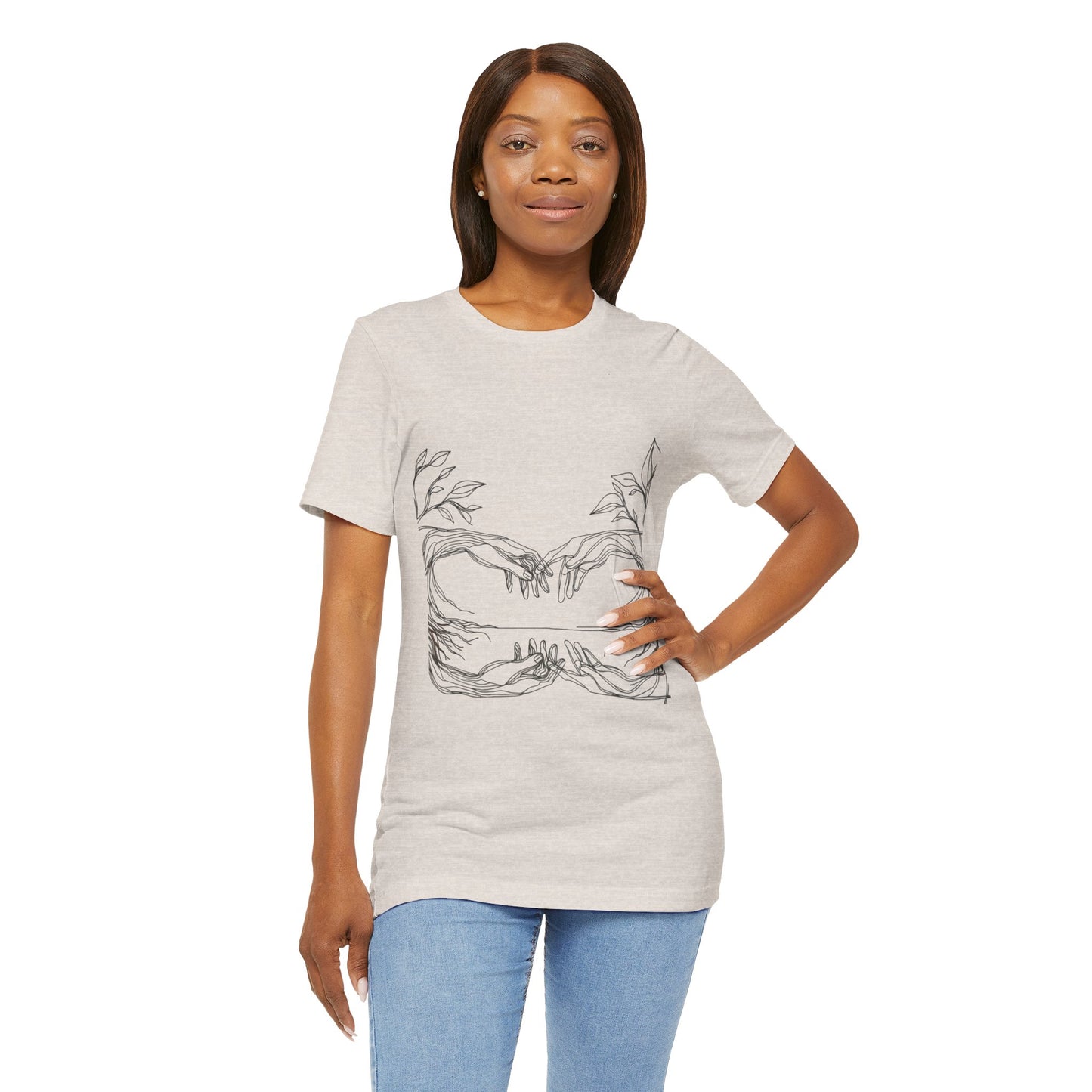 Artistic Hands Unisex Jersey Tee - Perfect Gift for Art Lovers, Casual Wear, Nature Lovers, Birthdays, Housewarming