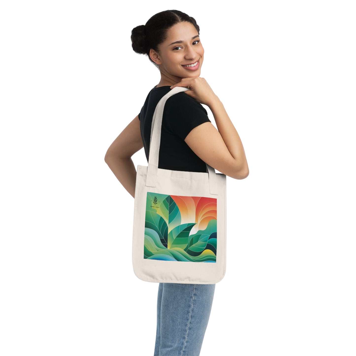 ArteVert Organic Canvas Tote - Vibrant Leaf Nature Design