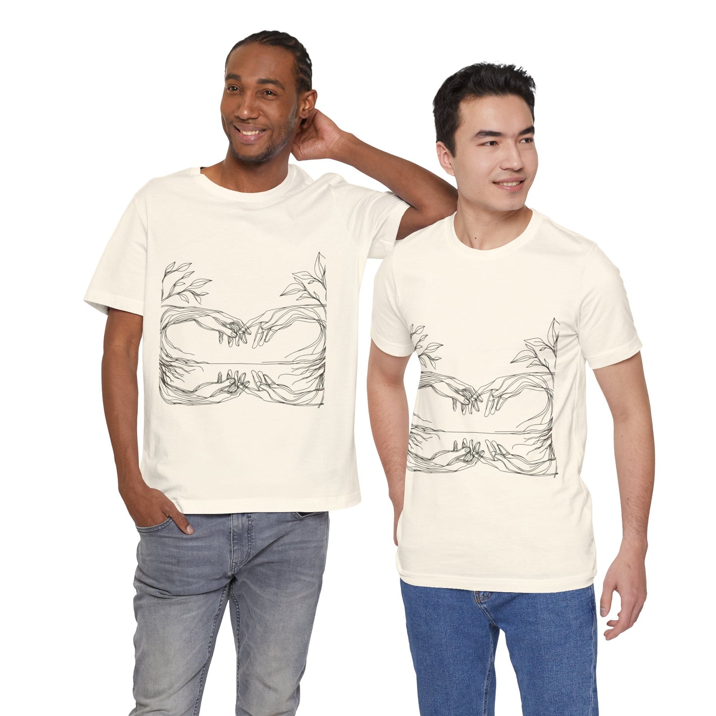 Artistic Hands Unisex Jersey Tee - Perfect Gift for Art Lovers, Casual Wear, Nature Lovers, Birthdays, Housewarming