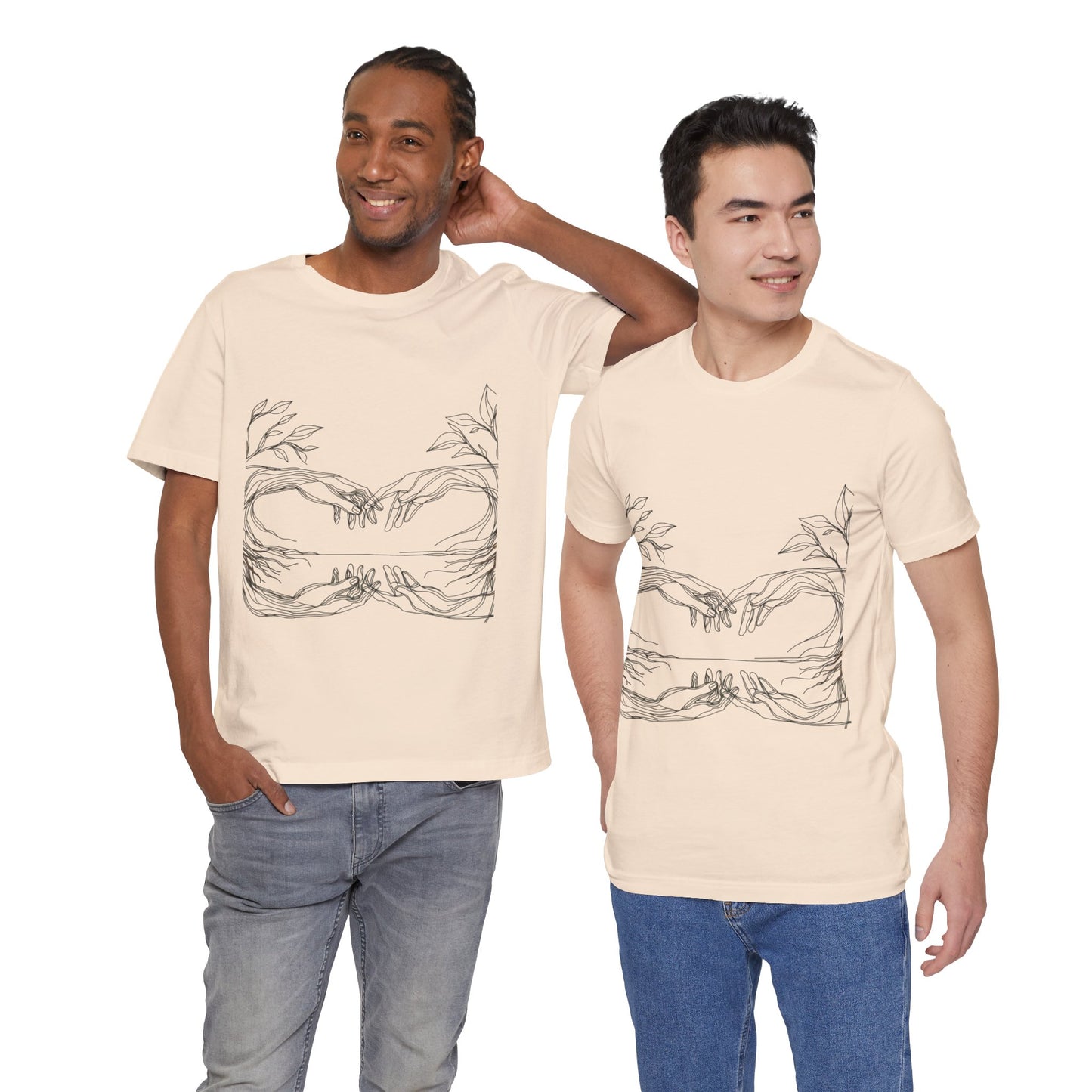 Artistic Hands Unisex Jersey Tee - Perfect Gift for Art Lovers, Casual Wear, Nature Lovers, Birthdays, Housewarming