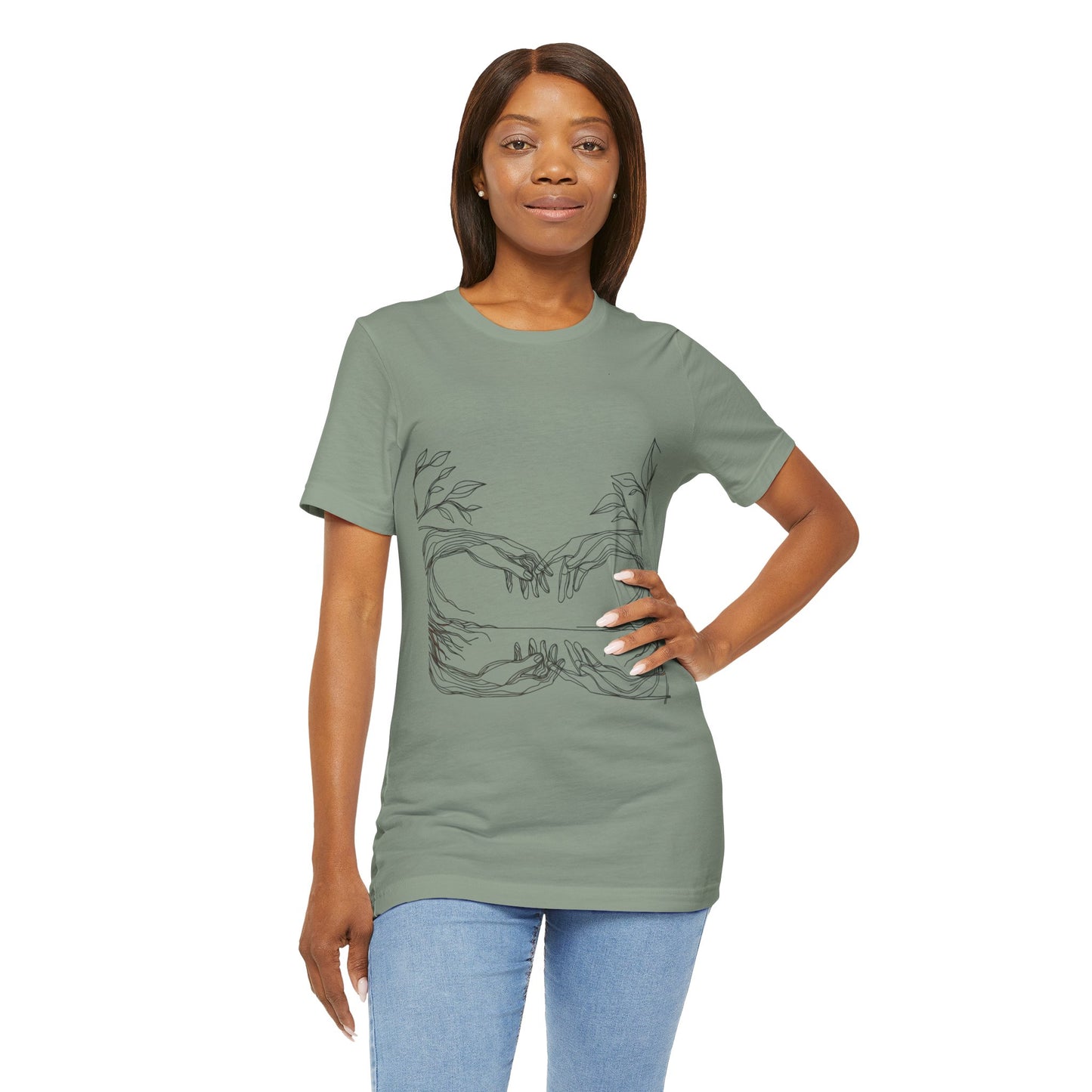 Artistic Hands Unisex Jersey Tee - Perfect Gift for Art Lovers, Casual Wear, Nature Lovers, Birthdays, Housewarming
