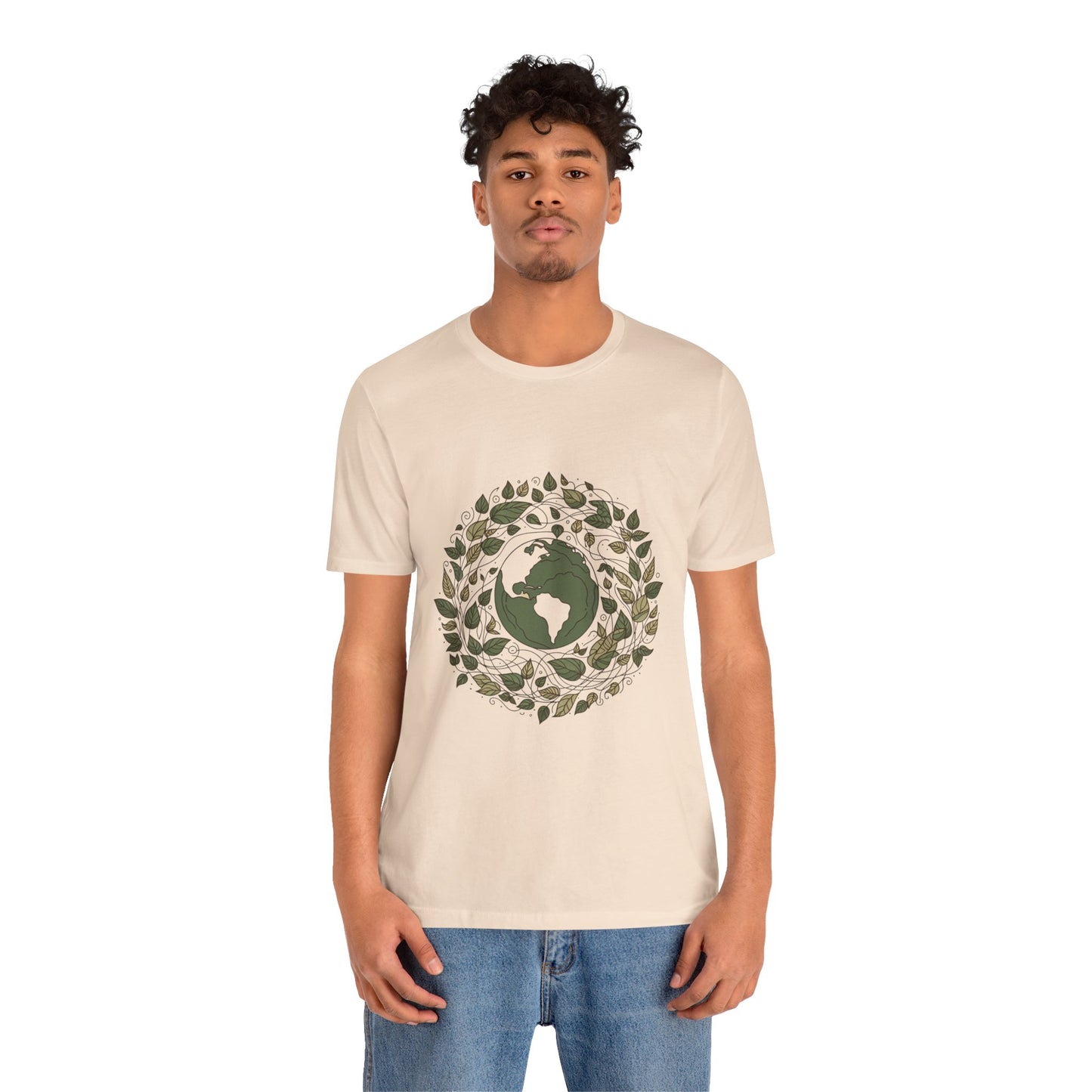 Earth in Bloom Tee – Minimalist One-Line Planet Wrapped in Vines | Arte Vert Designs