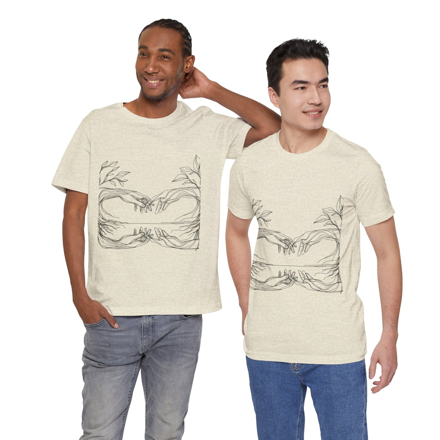 Artistic Hands Unisex Jersey Tee - Perfect Gift for Art Lovers, Casual Wear, Nature Lovers, Birthdays, Housewarming