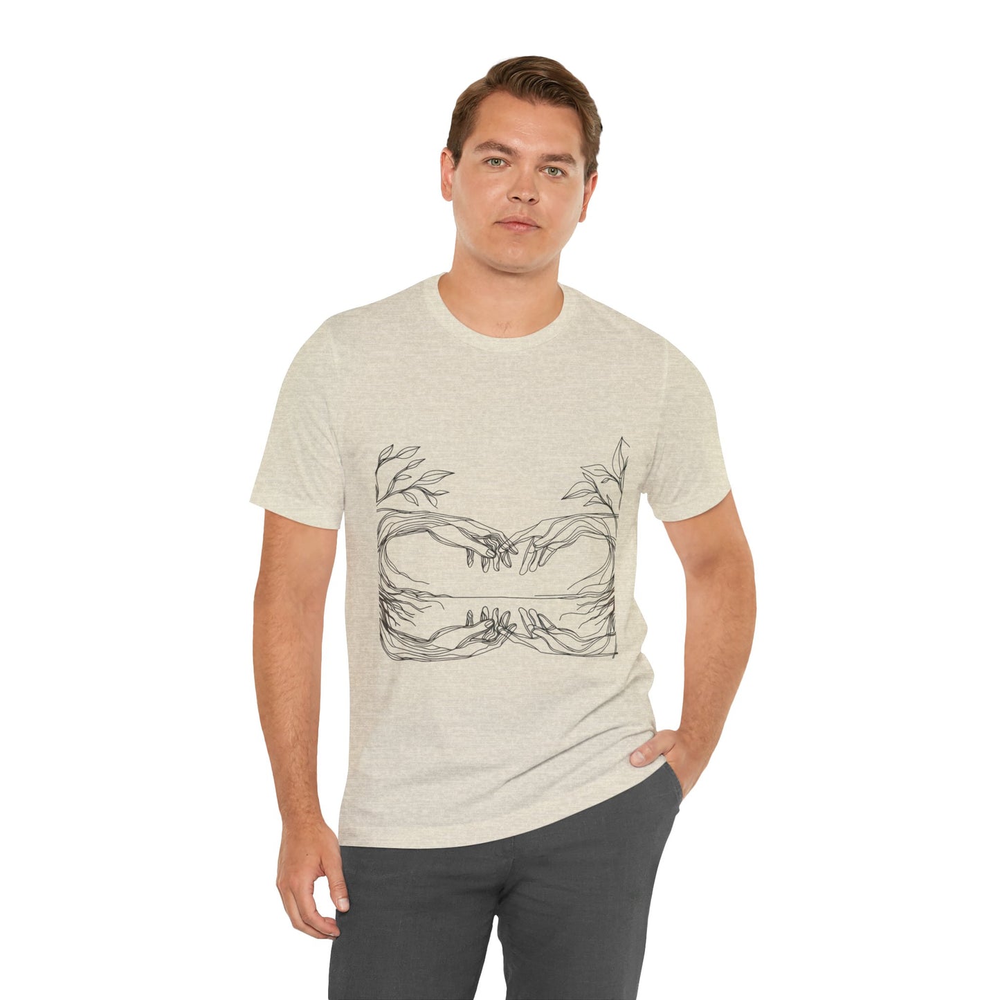 Artistic Hands Unisex Jersey Tee - Perfect Gift for Art Lovers, Casual Wear, Nature Lovers, Birthdays, Housewarming