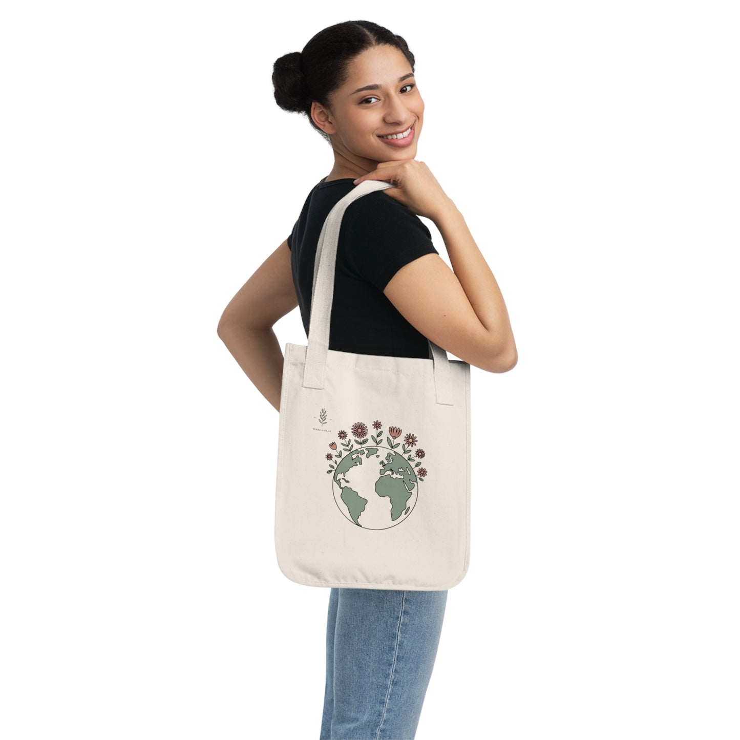 ArteVert Organic Canvas Tote - Floral Earth Design for Nature Lovers