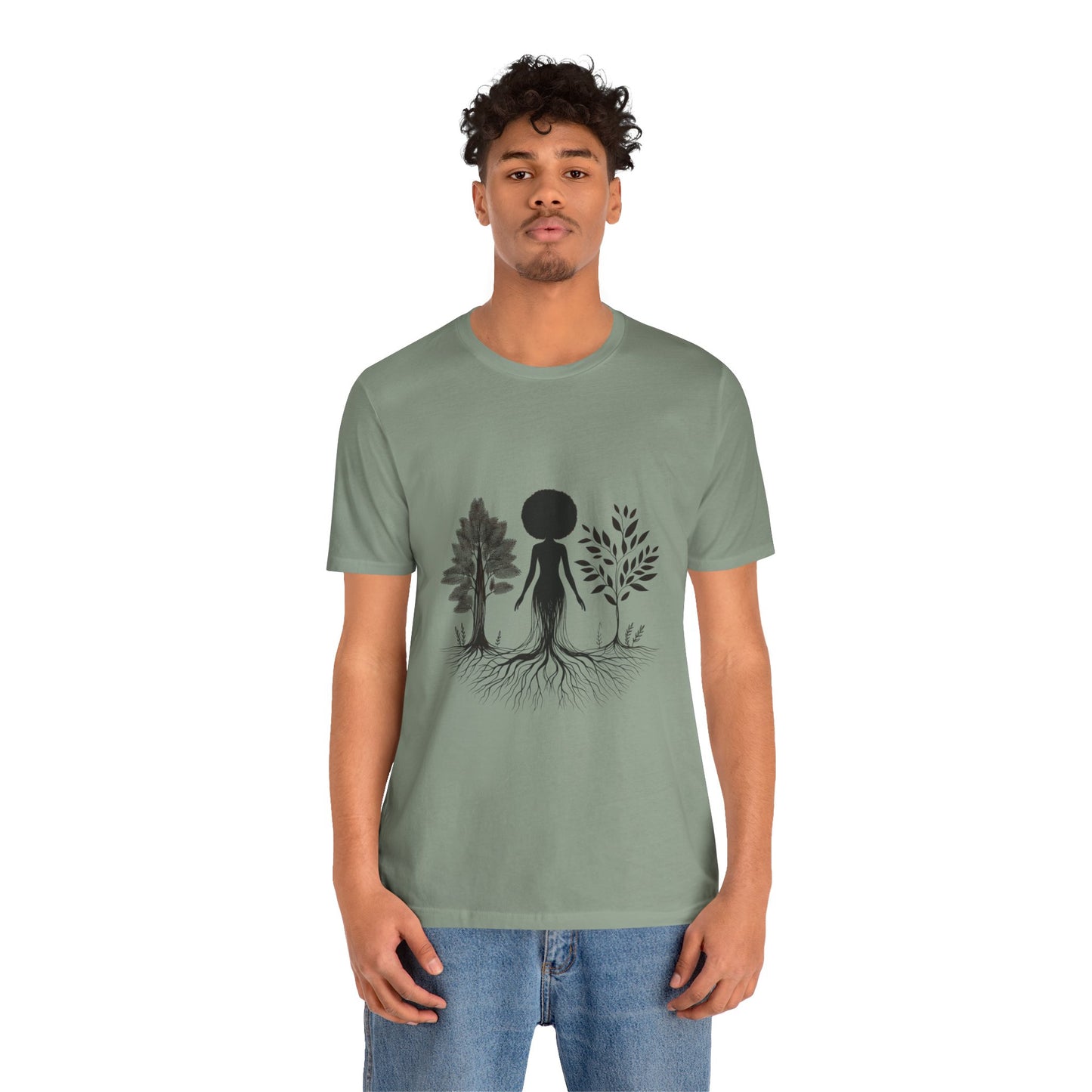 Grounded Soul Shirt – Abstract One-Line Nude with Tree Roots | Arte Vert Designs