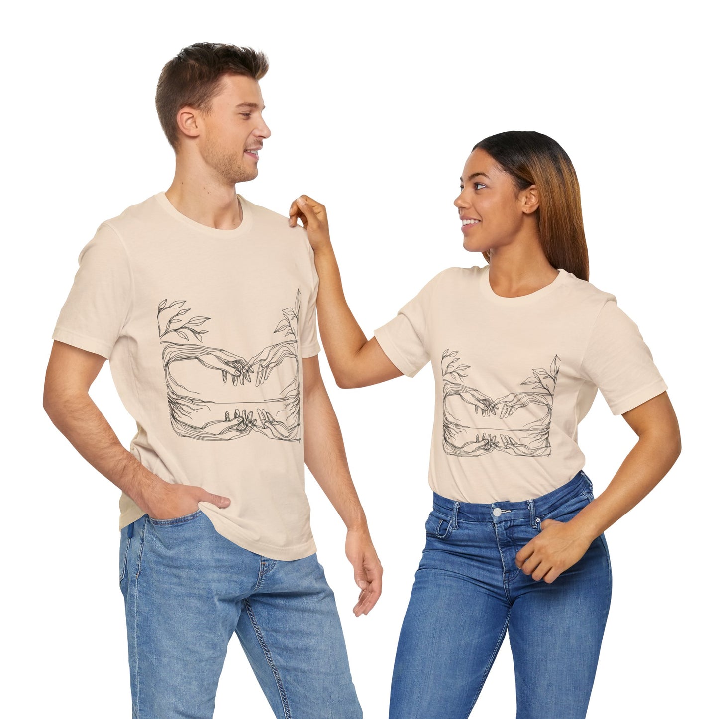Artistic Hands Unisex Jersey Tee - Perfect Gift for Art Lovers, Casual Wear, Nature Lovers, Birthdays, Housewarming