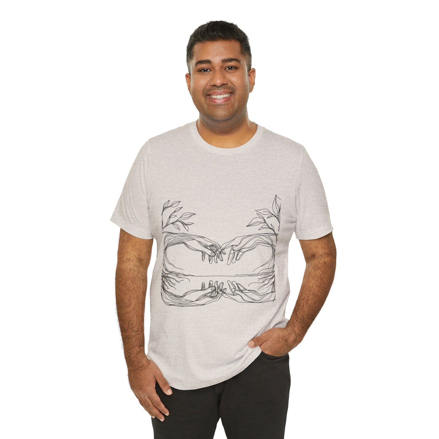 Artistic Hands Unisex Jersey Tee - Perfect Gift for Art Lovers, Casual Wear, Nature Lovers, Birthdays, Housewarming