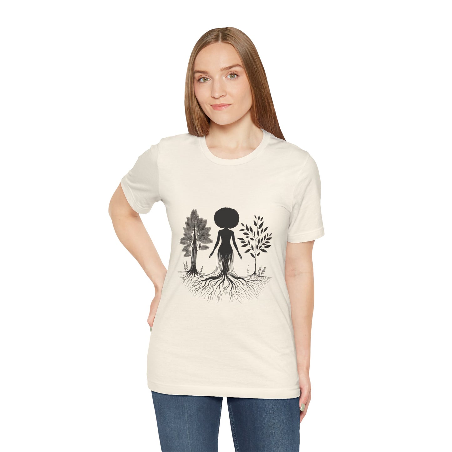 Grounded Soul Shirt – Abstract One-Line Nude with Tree Roots | Arte Vert Designs