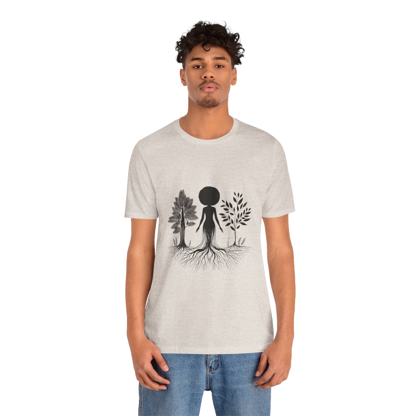 Grounded Soul Shirt – Abstract One-Line Nude with Tree Roots | Arte Vert Designs