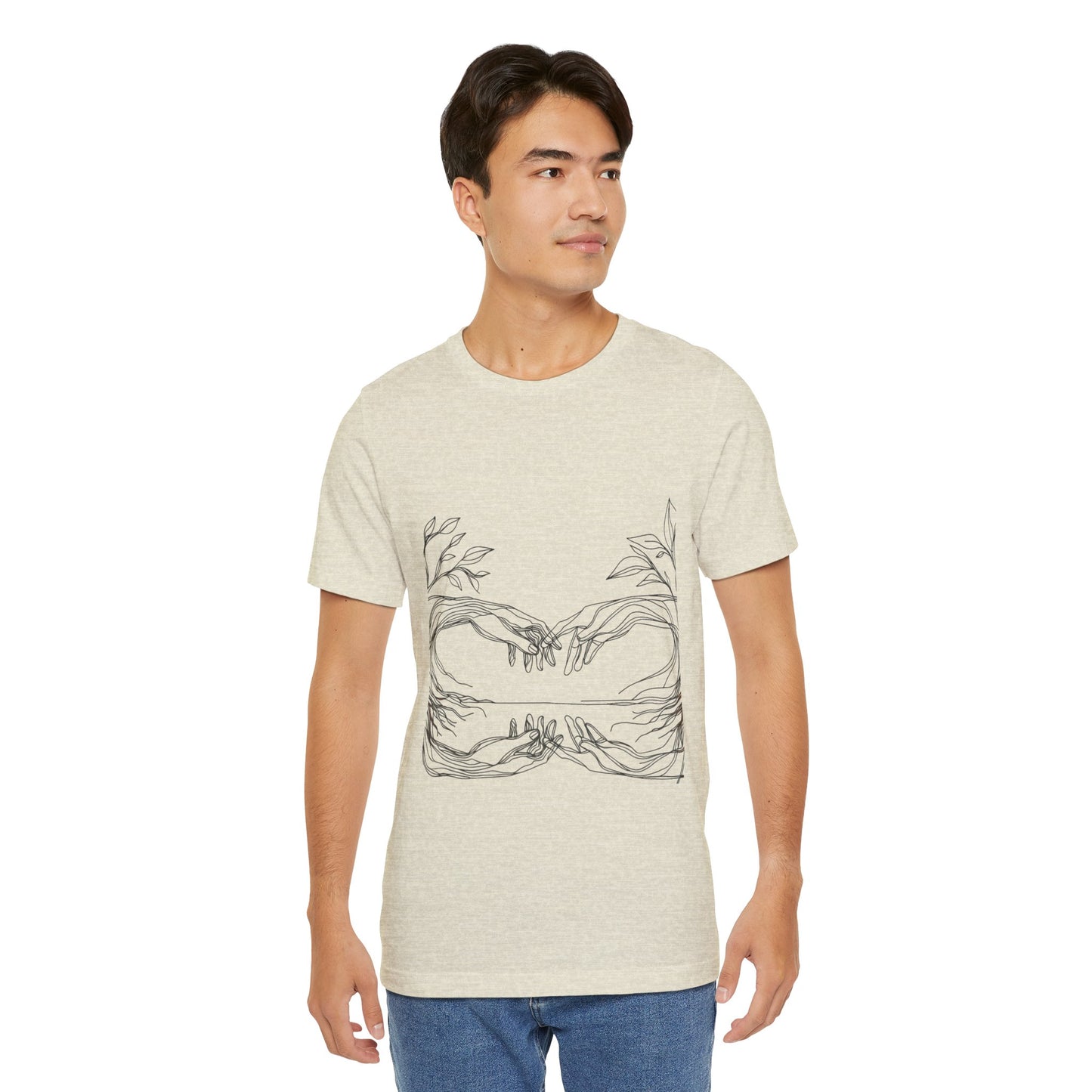 Artistic Hands Unisex Jersey Tee - Perfect Gift for Art Lovers, Casual Wear, Nature Lovers, Birthdays, Housewarming