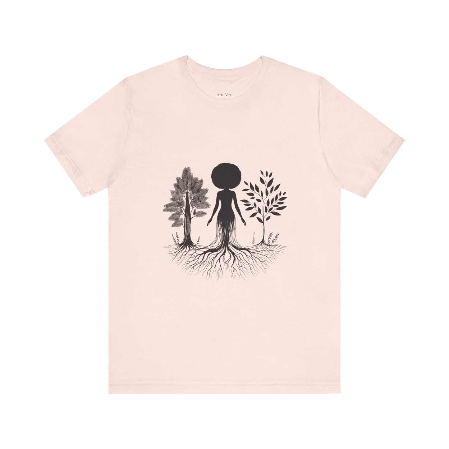 Grounded Soul Shirt – Abstract One-Line Nude with Tree Roots | Arte Vert Designs