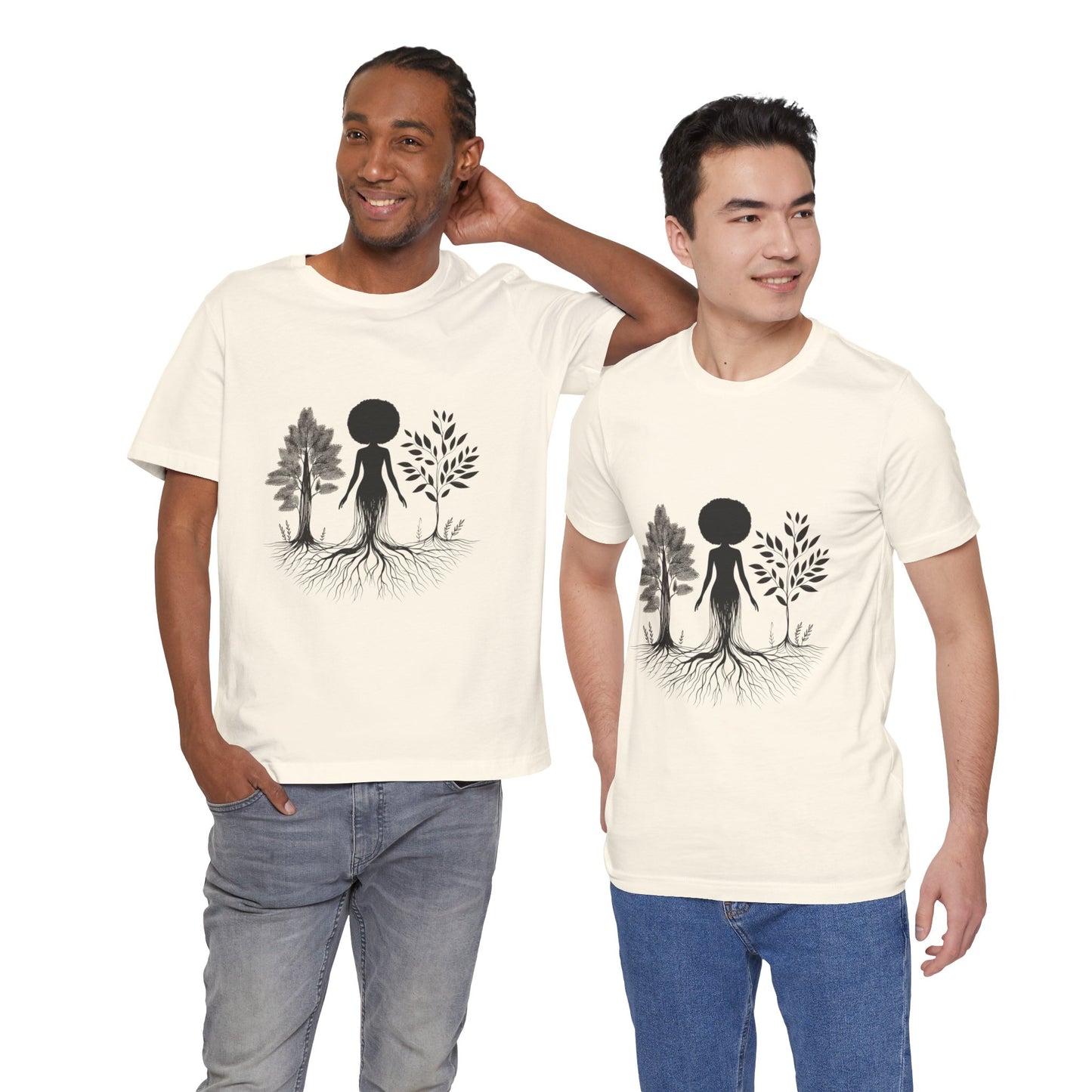 Grounded Soul Shirt – Abstract One-Line Nude with Tree Roots | Arte Vert Designs