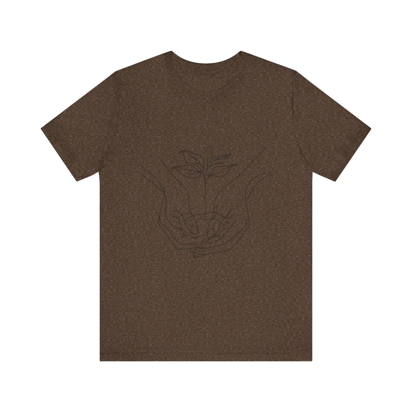 Root Connection Tee – One-Line Hands & Roots Drawing, Spiritual Nature Art | Arte Vert Designs