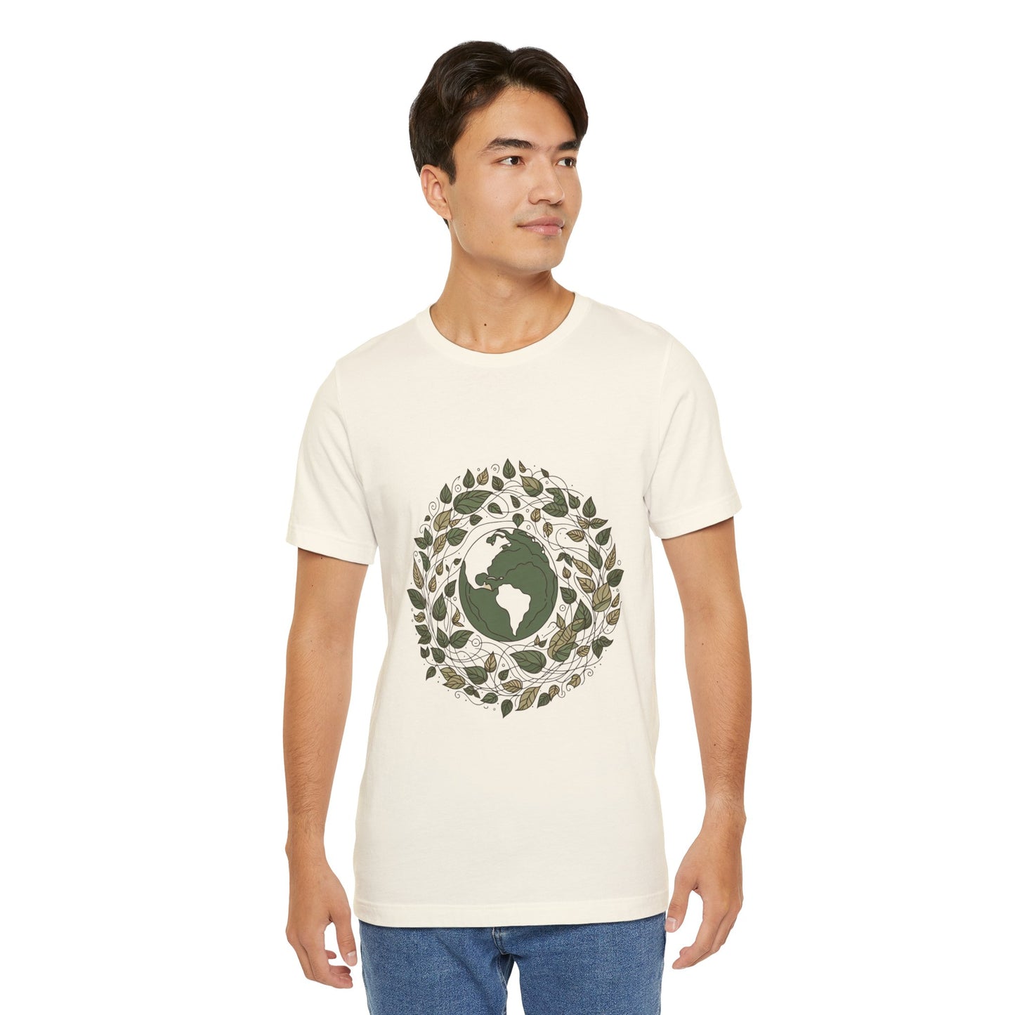 Earth in Bloom Tee – Minimalist One-Line Planet Wrapped in Vines | Arte Vert Designs