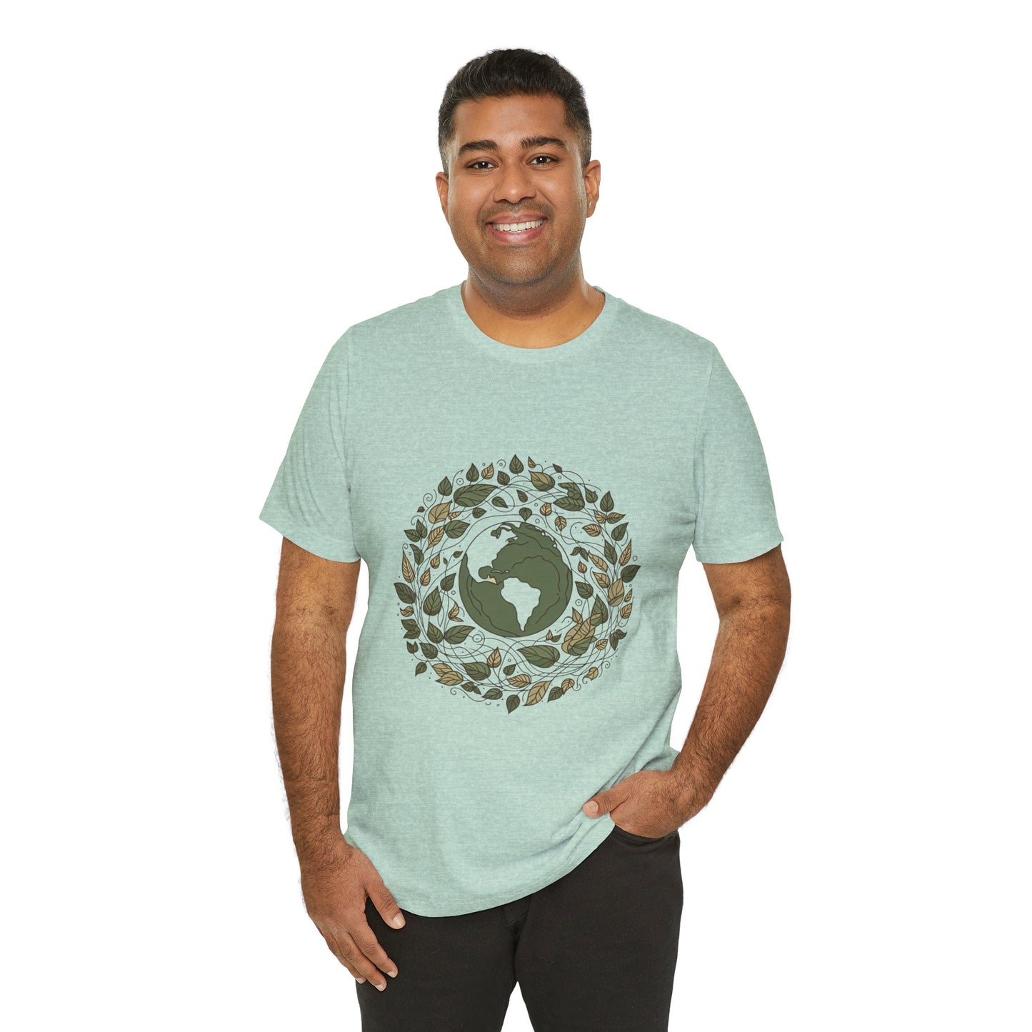 Earth in Bloom Tee – Minimalist One-Line Planet Wrapped in Vines | Arte Vert Designs