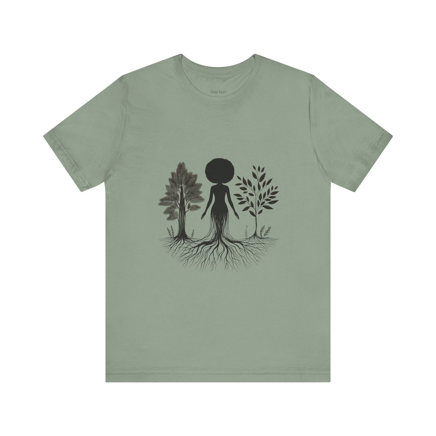 Grounded Soul Shirt – Abstract One-Line Nude with Tree Roots | Arte Vert Designs