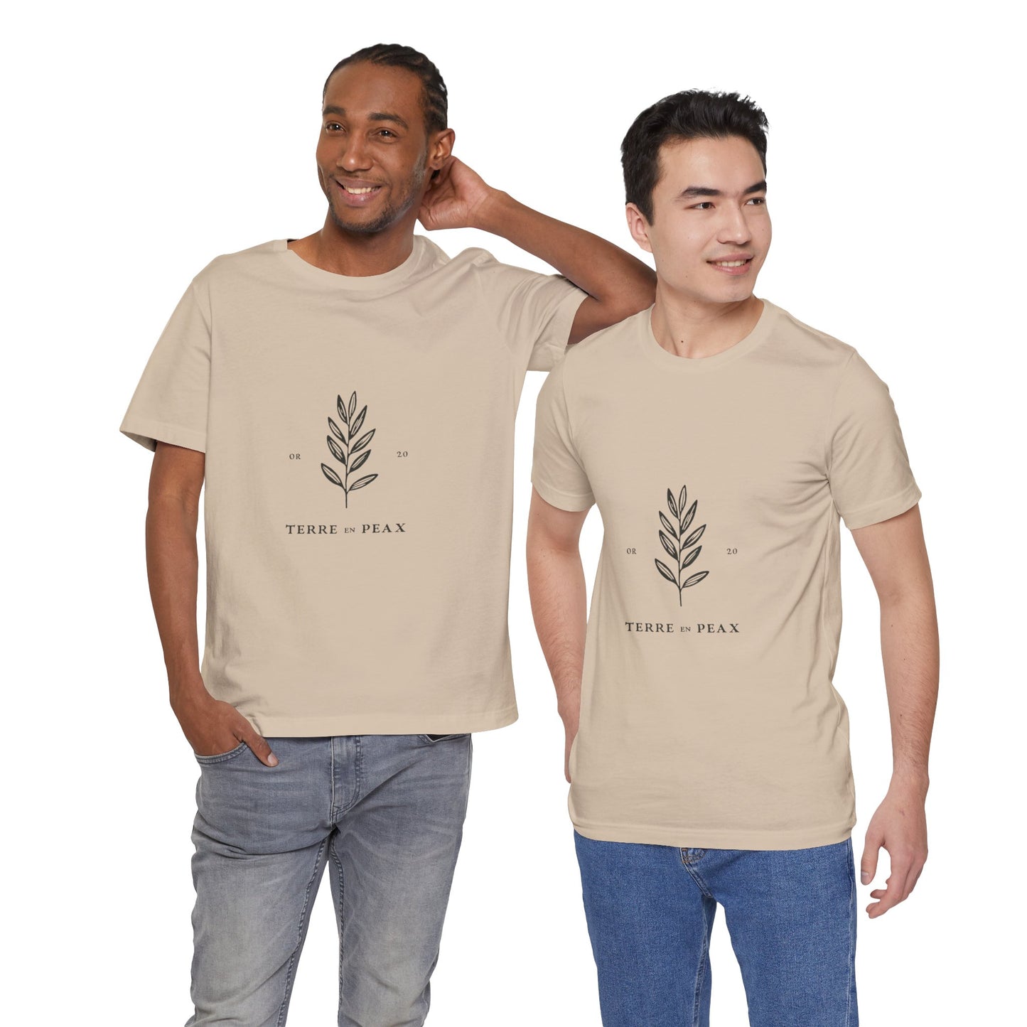Nature-Inspired Unisex T-Shirt: Terre et Paix Botanical Tee, Eco-Friendly Gift, Casual Wear, Earth Day, Nature Lover