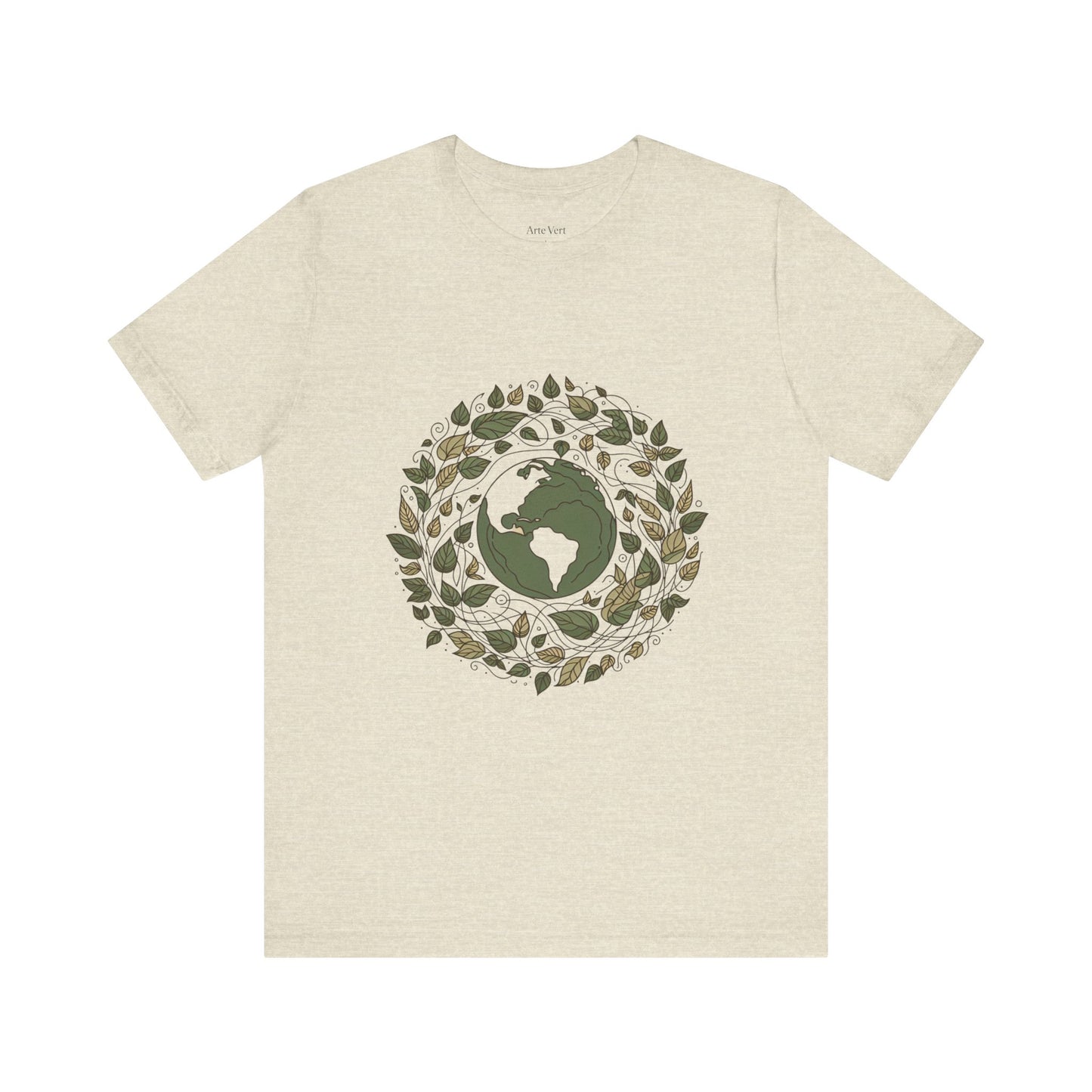 Earth in Bloom Tee – Minimalist One-Line Planet Wrapped in Vines | Arte Vert Designs