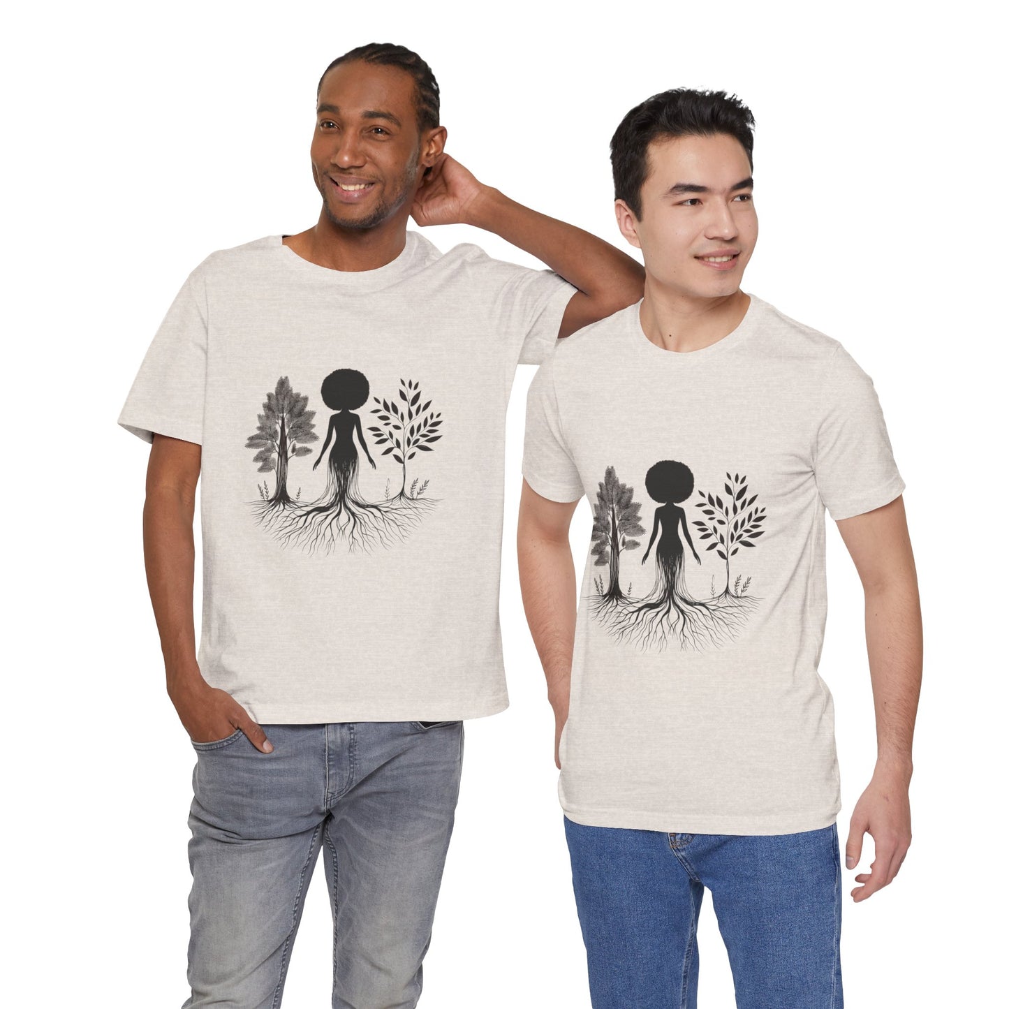 Grounded Soul Shirt – Abstract One-Line Nude with Tree Roots | Arte Vert Designs