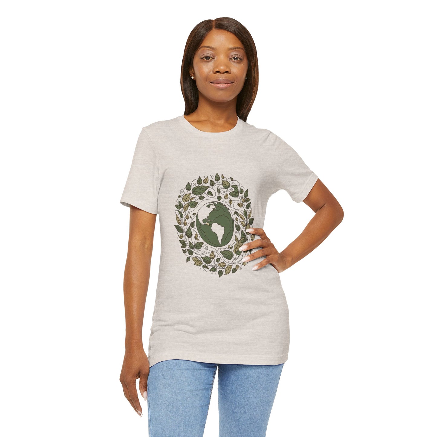 Earth in Bloom Tee – Minimalist One-Line Planet Wrapped in Vines | Arte Vert Designs