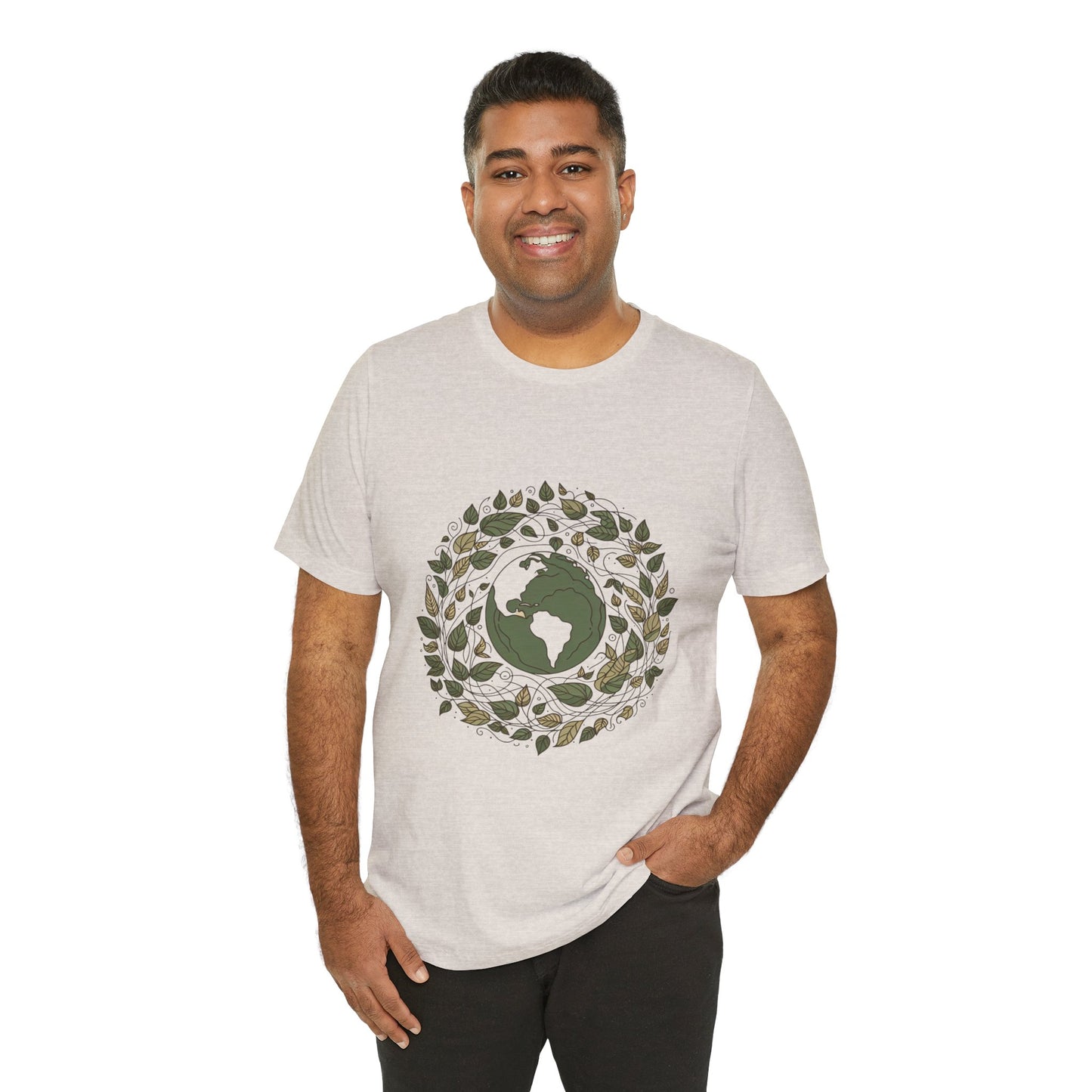 Earth in Bloom Tee – Minimalist One-Line Planet Wrapped in Vines | Arte Vert Designs