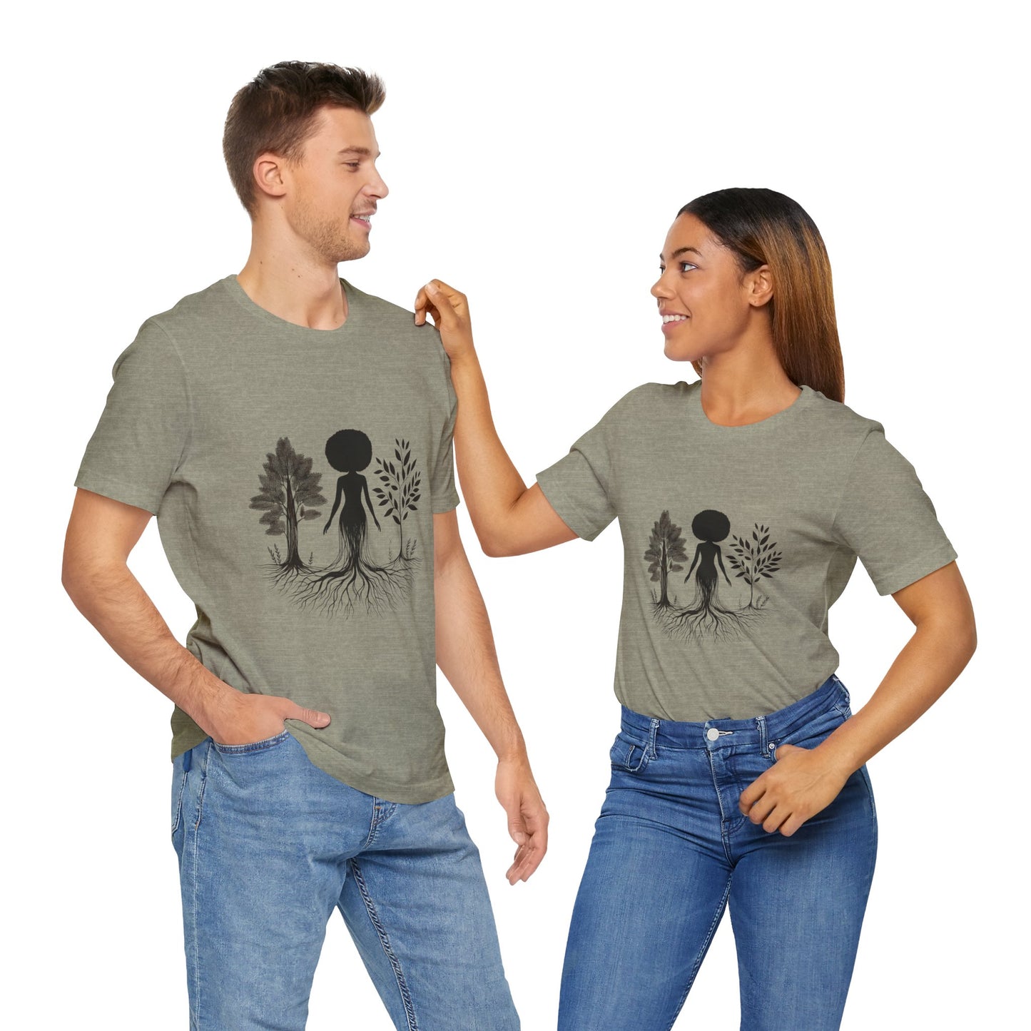 Grounded Soul Shirt – Abstract One-Line Nude with Tree Roots | Arte Vert Designs