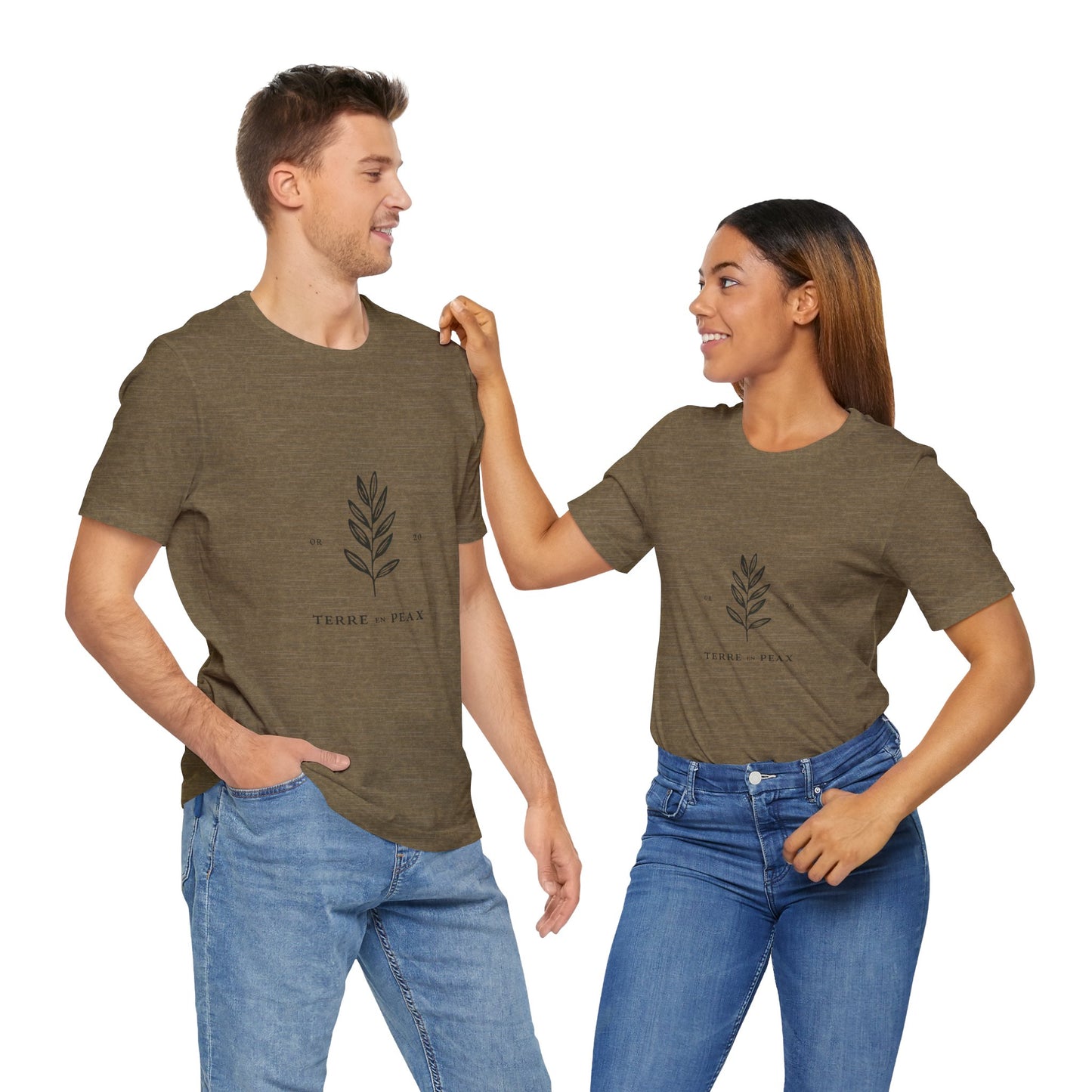 Nature-Inspired Unisex T-Shirt: Terre et Paix Botanical Tee, Eco-Friendly Gift, Casual Wear, Earth Day, Nature Lover