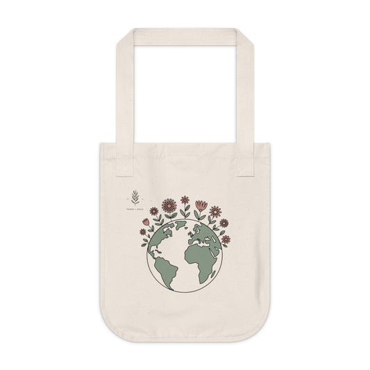 ArteVert Organic Canvas Tote - Floral Earth Design for Nature Lovers