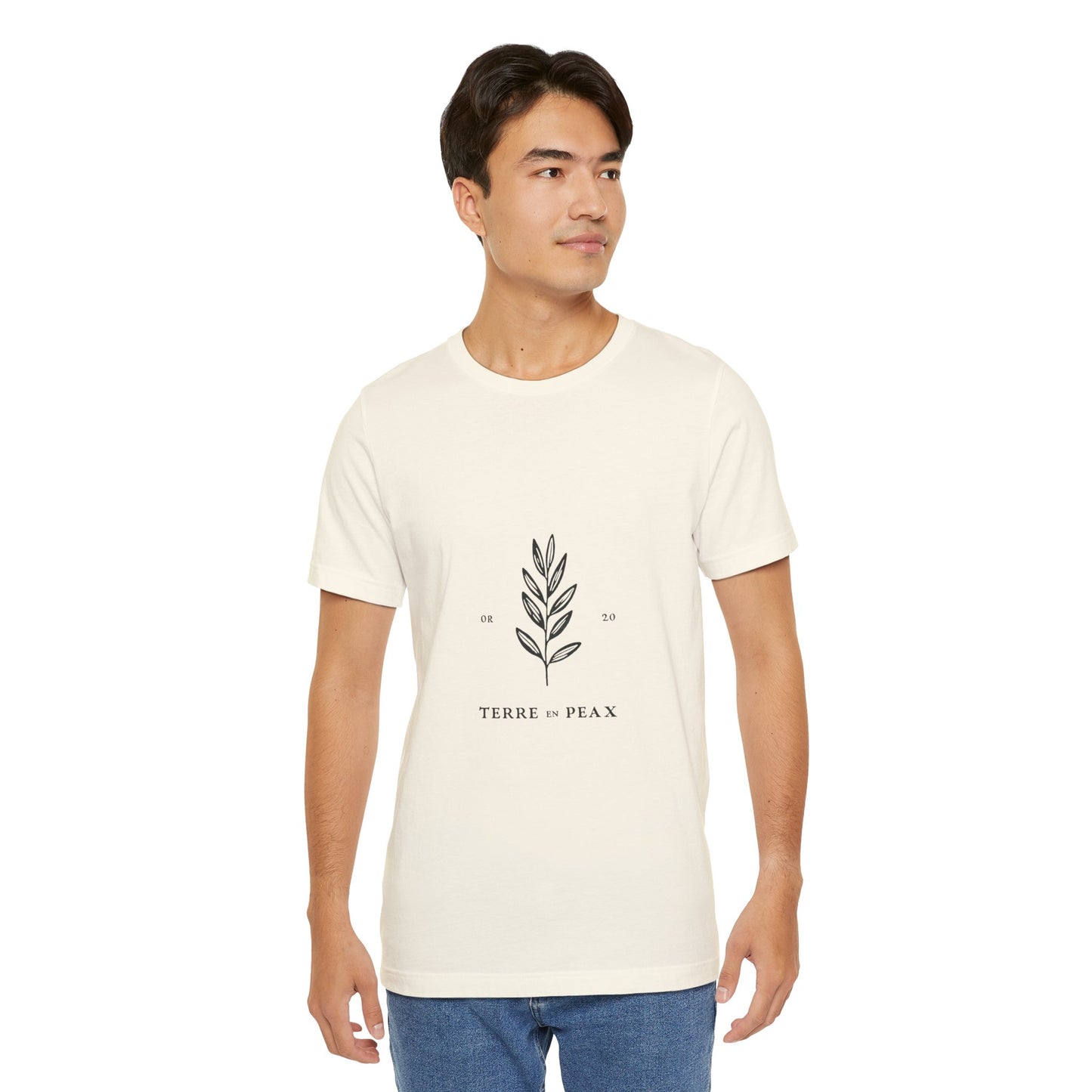 Nature-Inspired Unisex T-Shirt: Terre et Paix Botanical Tee, Eco-Friendly Gift, Casual Wear, Earth Day, Nature Lover