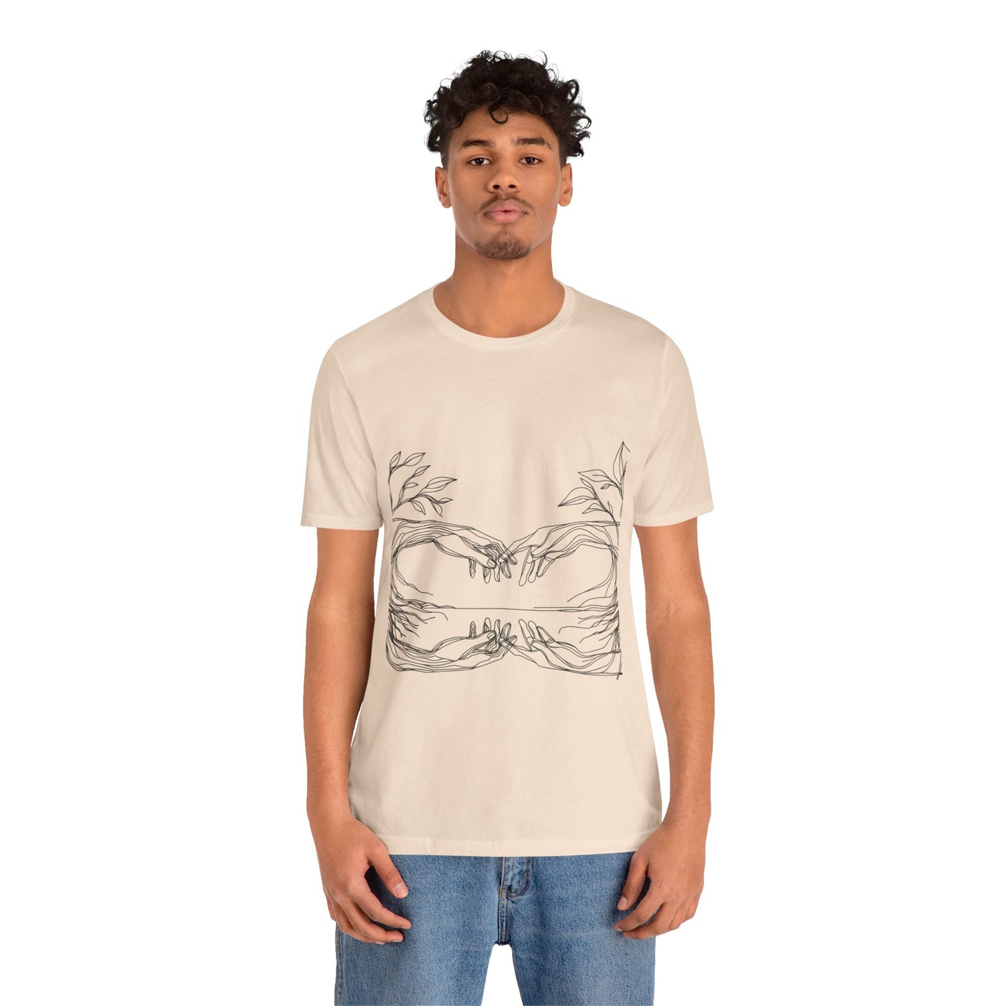 Artistic Hands Unisex Jersey Tee - Perfect Gift for Art Lovers, Casual Wear, Nature Lovers, Birthdays, Housewarming
