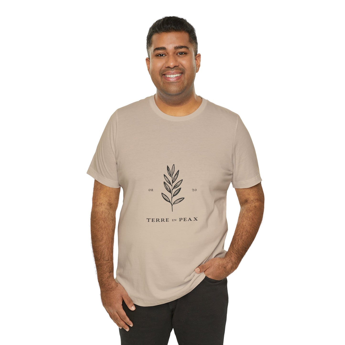 Nature-Inspired Unisex T-Shirt: Terre et Paix Botanical Tee, Eco-Friendly Gift, Casual Wear, Earth Day, Nature Lover
