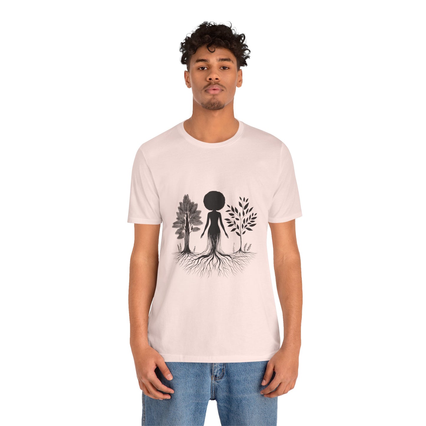 Grounded Soul Shirt – Abstract One-Line Nude with Tree Roots | Arte Vert Designs