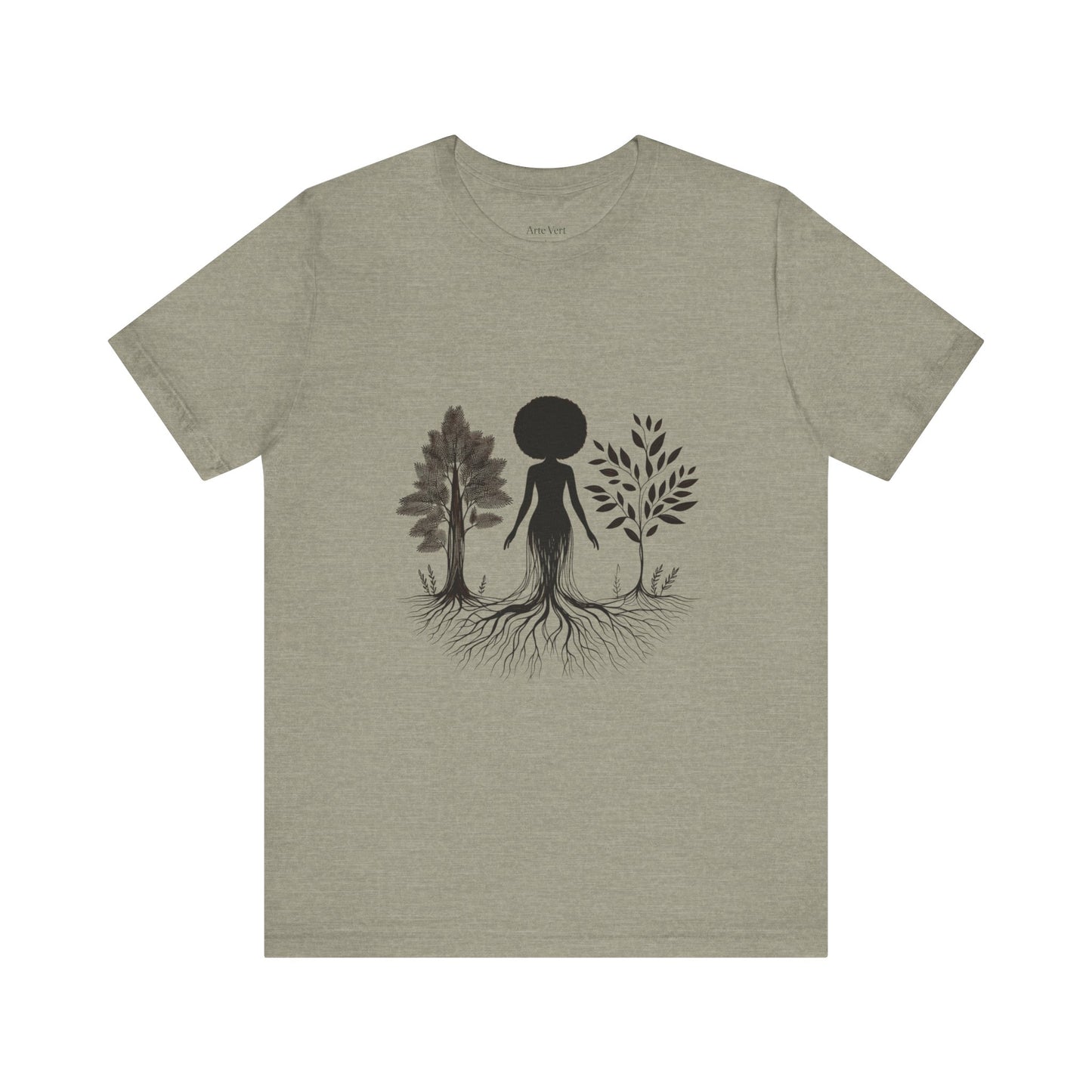 Grounded Soul Shirt – Abstract One-Line Nude with Tree Roots | Arte Vert Designs