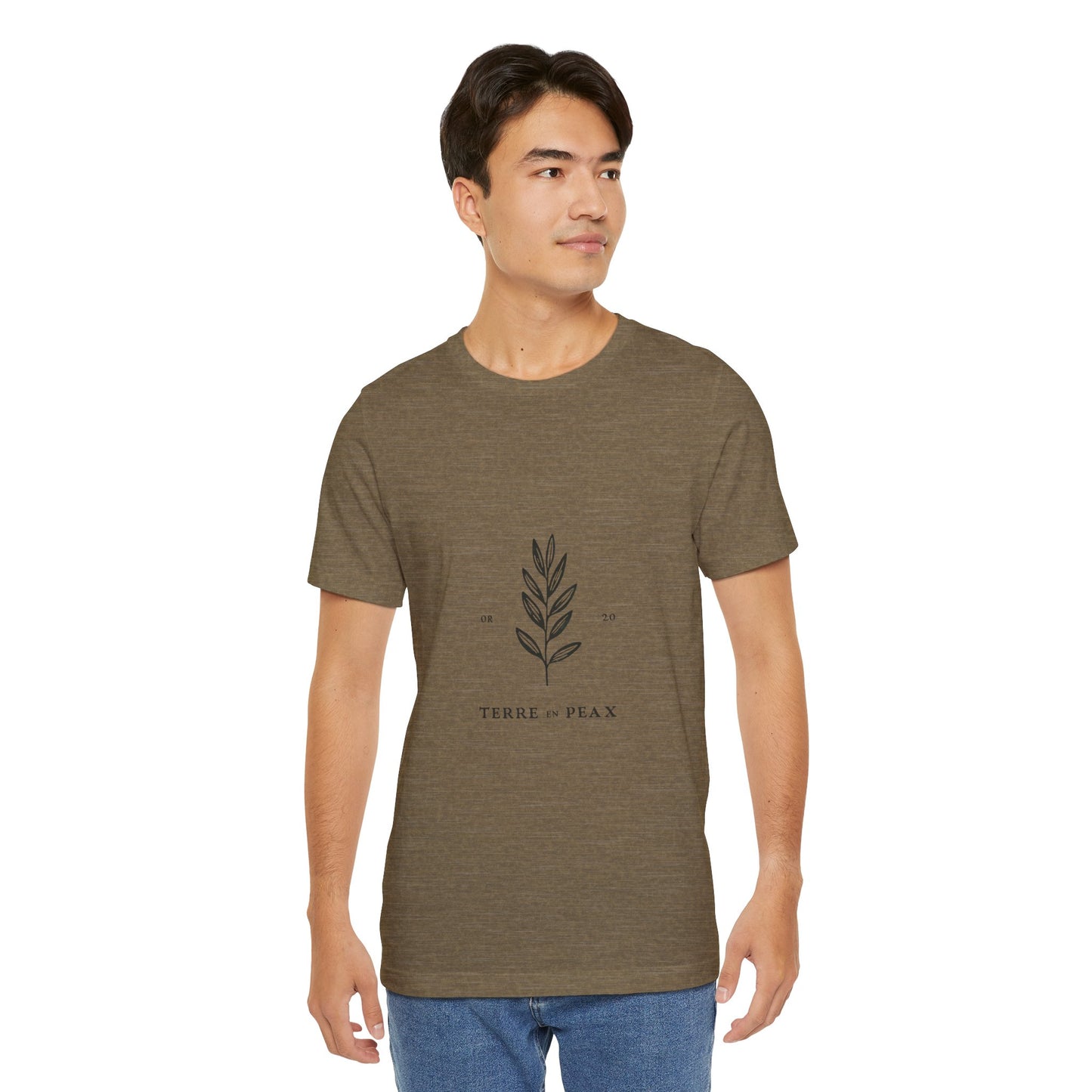 Nature-Inspired Unisex T-Shirt: Terre et Paix Botanical Tee, Eco-Friendly Gift, Casual Wear, Earth Day, Nature Lover
