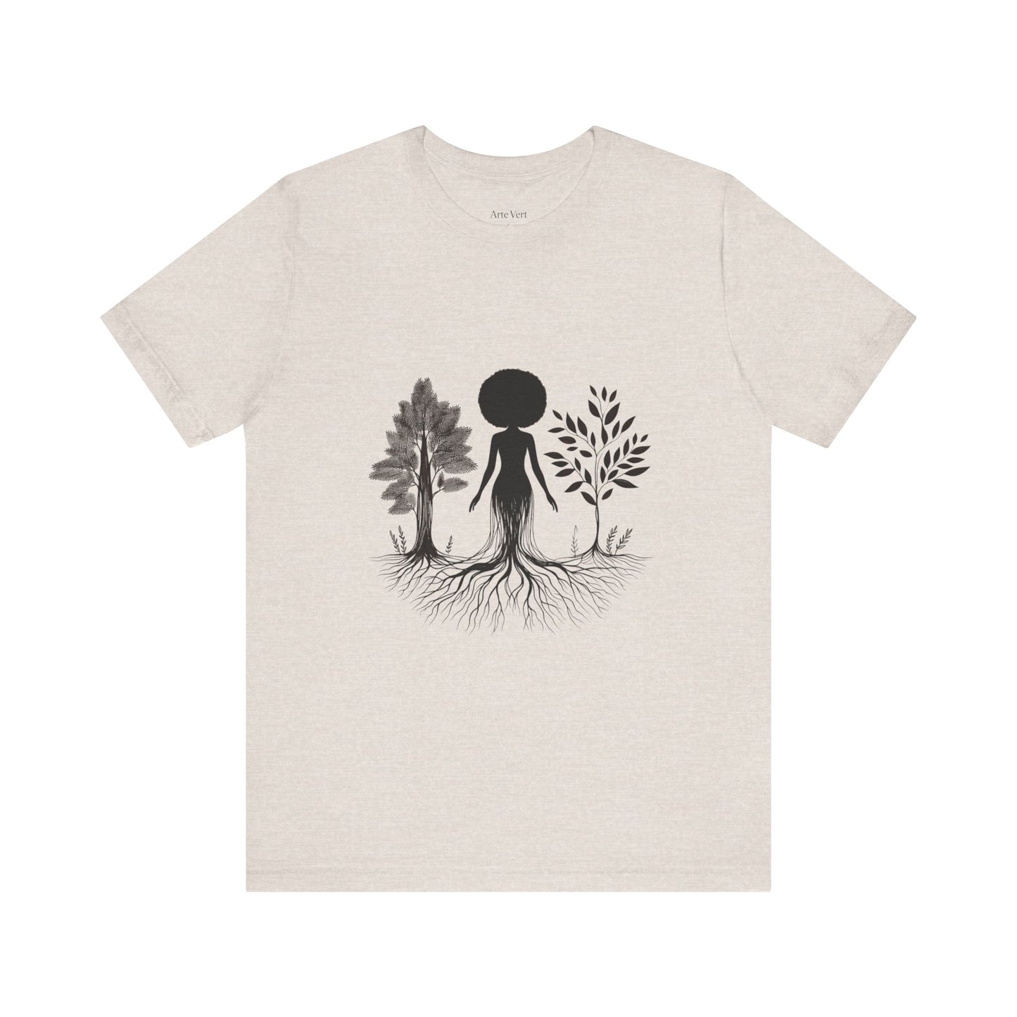 Grounded Soul Shirt – Abstract One-Line Nude with Tree Roots | Arte Vert Designs