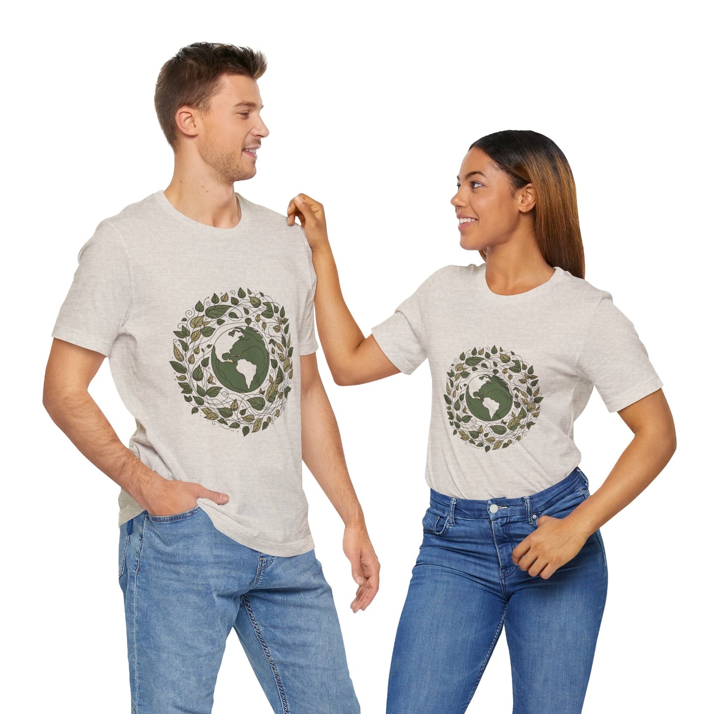 Earth in Bloom Tee – Minimalist One-Line Planet Wrapped in Vines | Arte Vert Designs