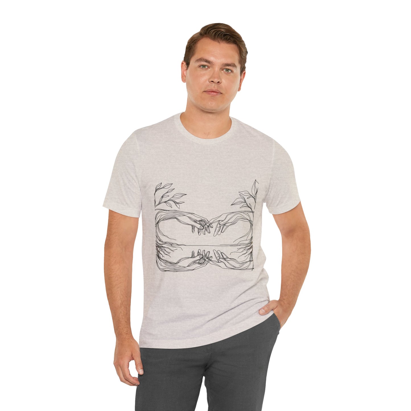 Artistic Hands Unisex Jersey Tee - Perfect Gift for Art Lovers, Casual Wear, Nature Lovers, Birthdays, Housewarming