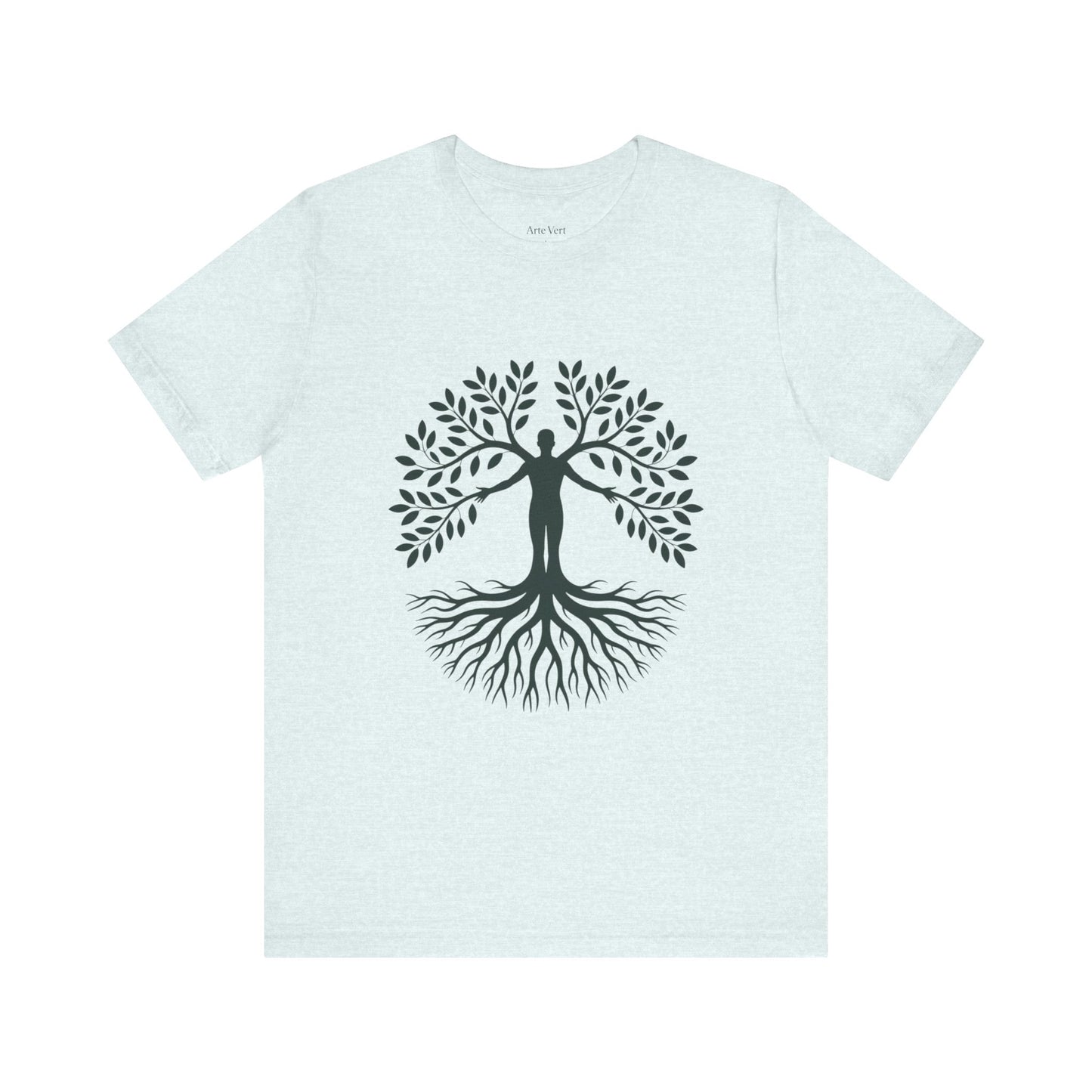 Roots of Life Organic Cotton Tee - Human & Tree Silhouette Nature Design