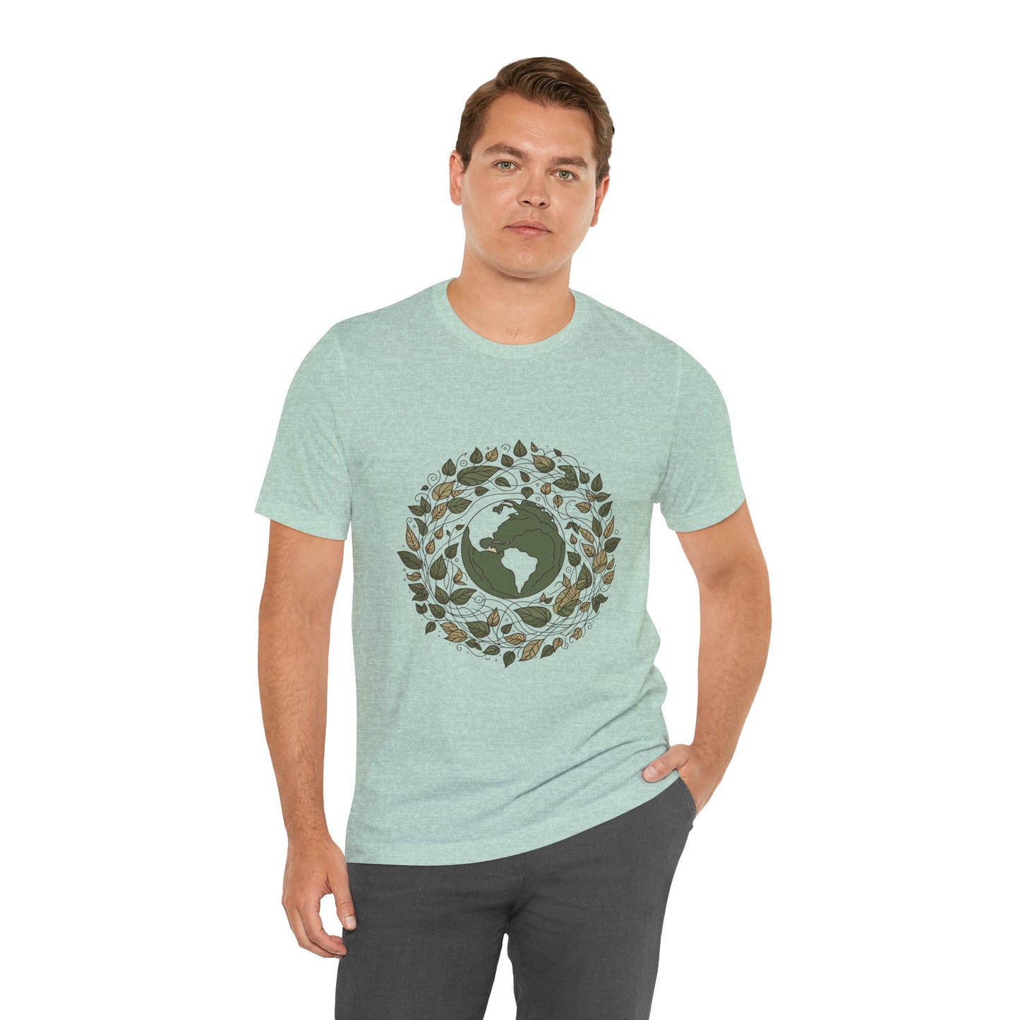 Earth in Bloom Tee – Minimalist One-Line Planet Wrapped in Vines | Arte Vert Designs